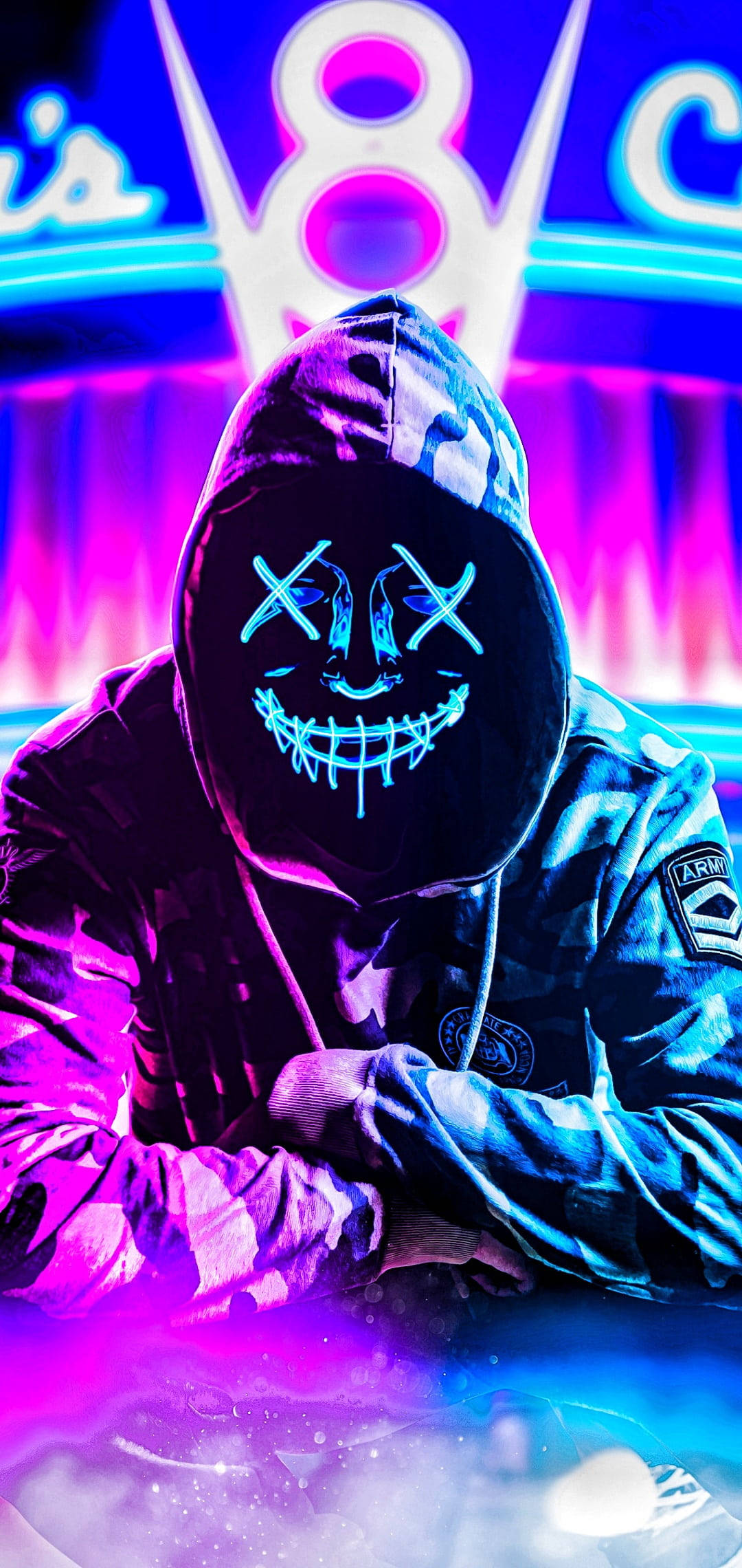 Purge Mask na Asul na Rosas Wallpaper