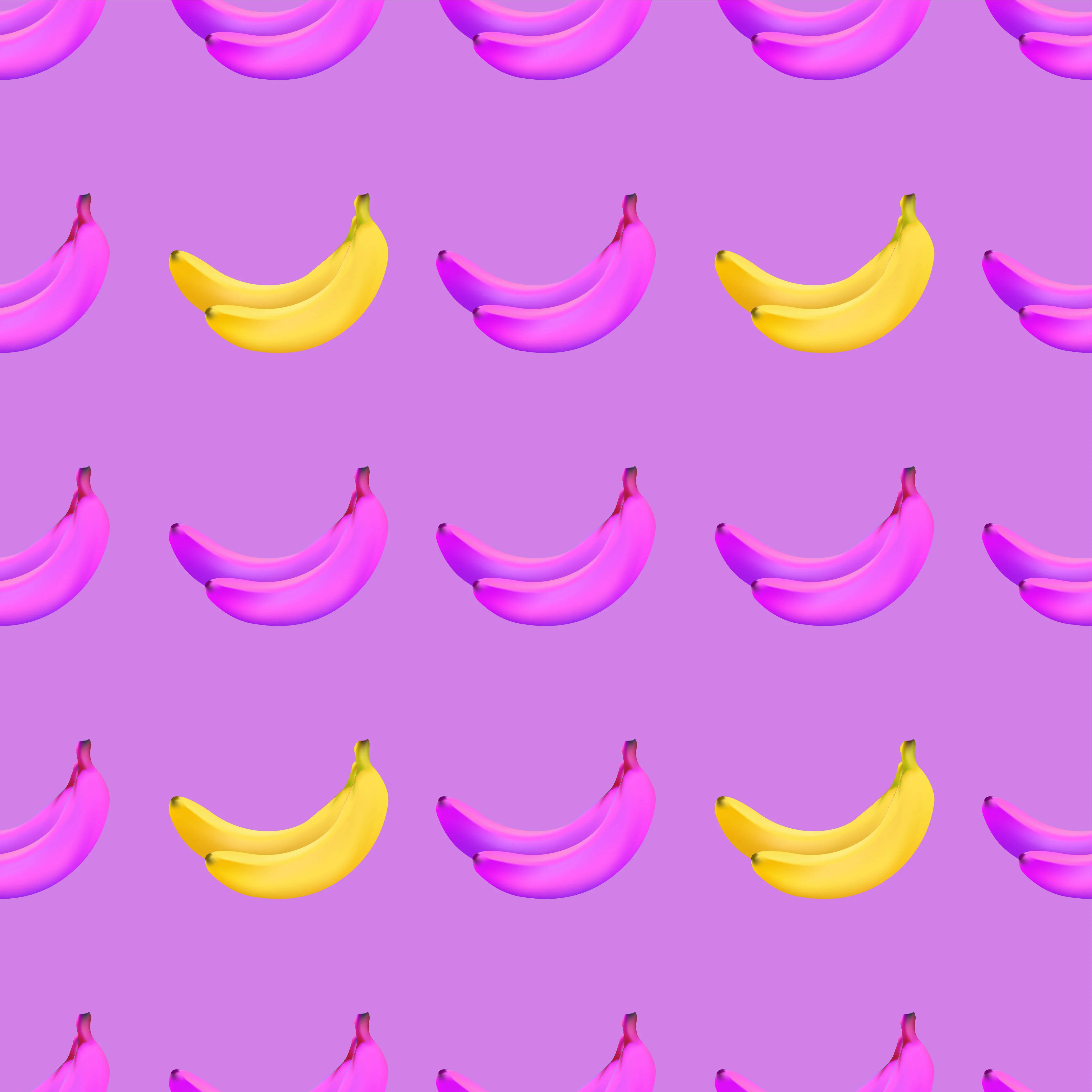 Purple And Yellow Bananas Wallpaper