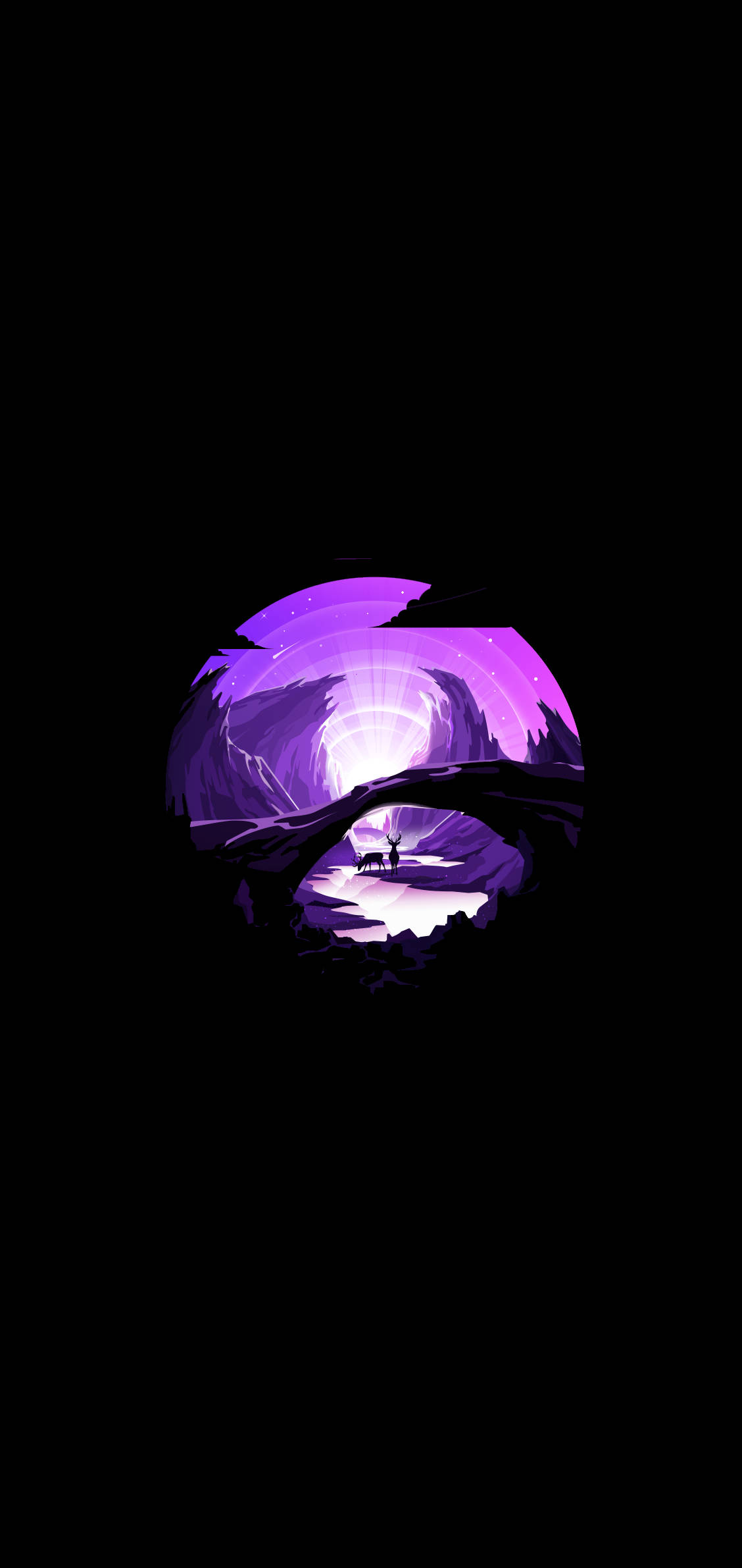 Purple Valley Minimal Dark iPhone Wallpaper