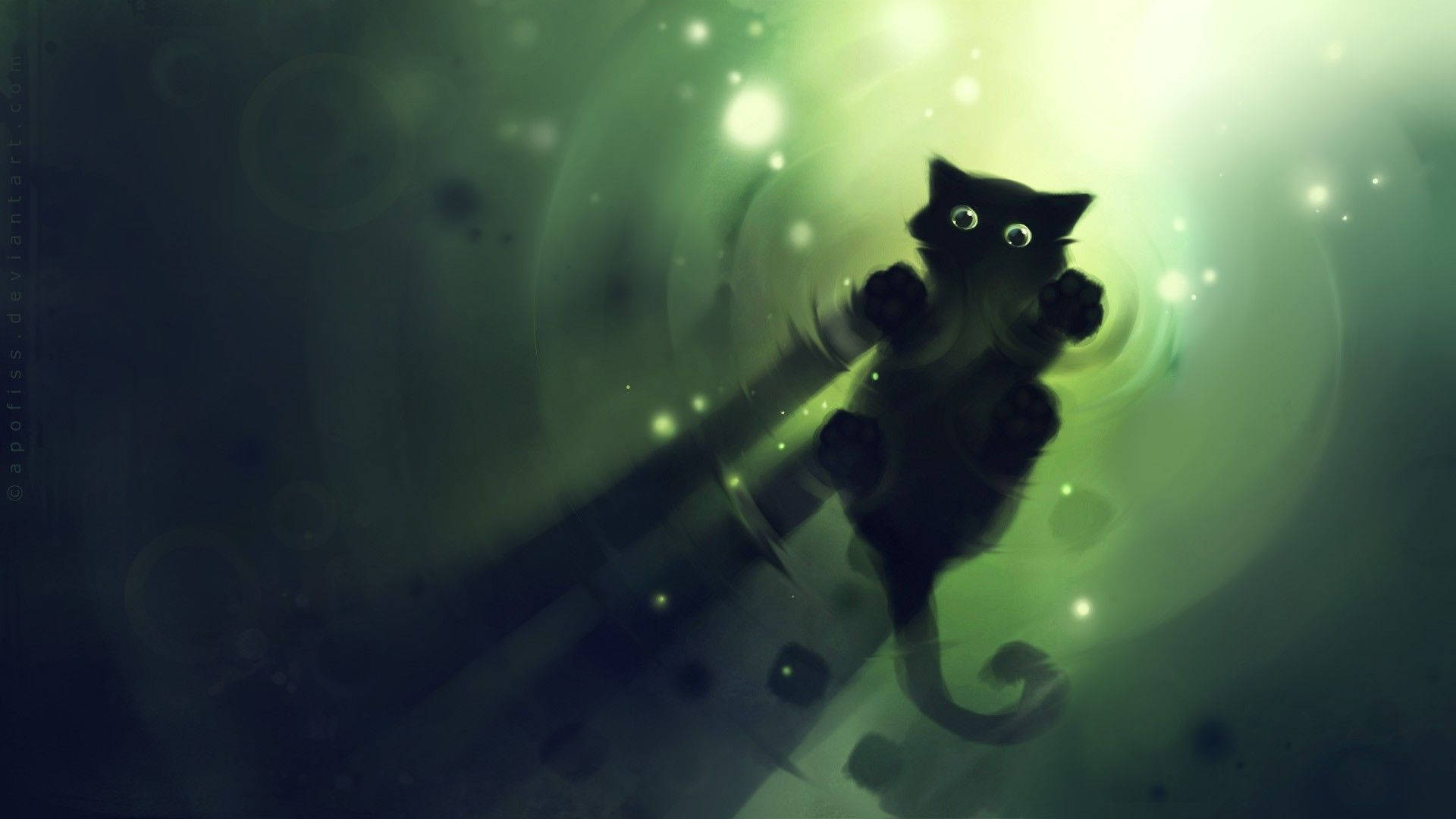 Pusa Computer Naglalakad sa Tubig Wallpaper