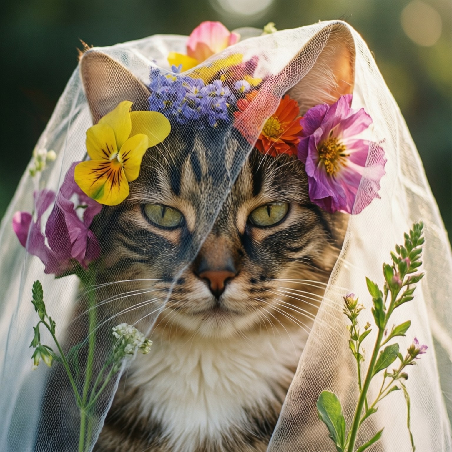Pusang Bulaklak na Belo Wallpaper