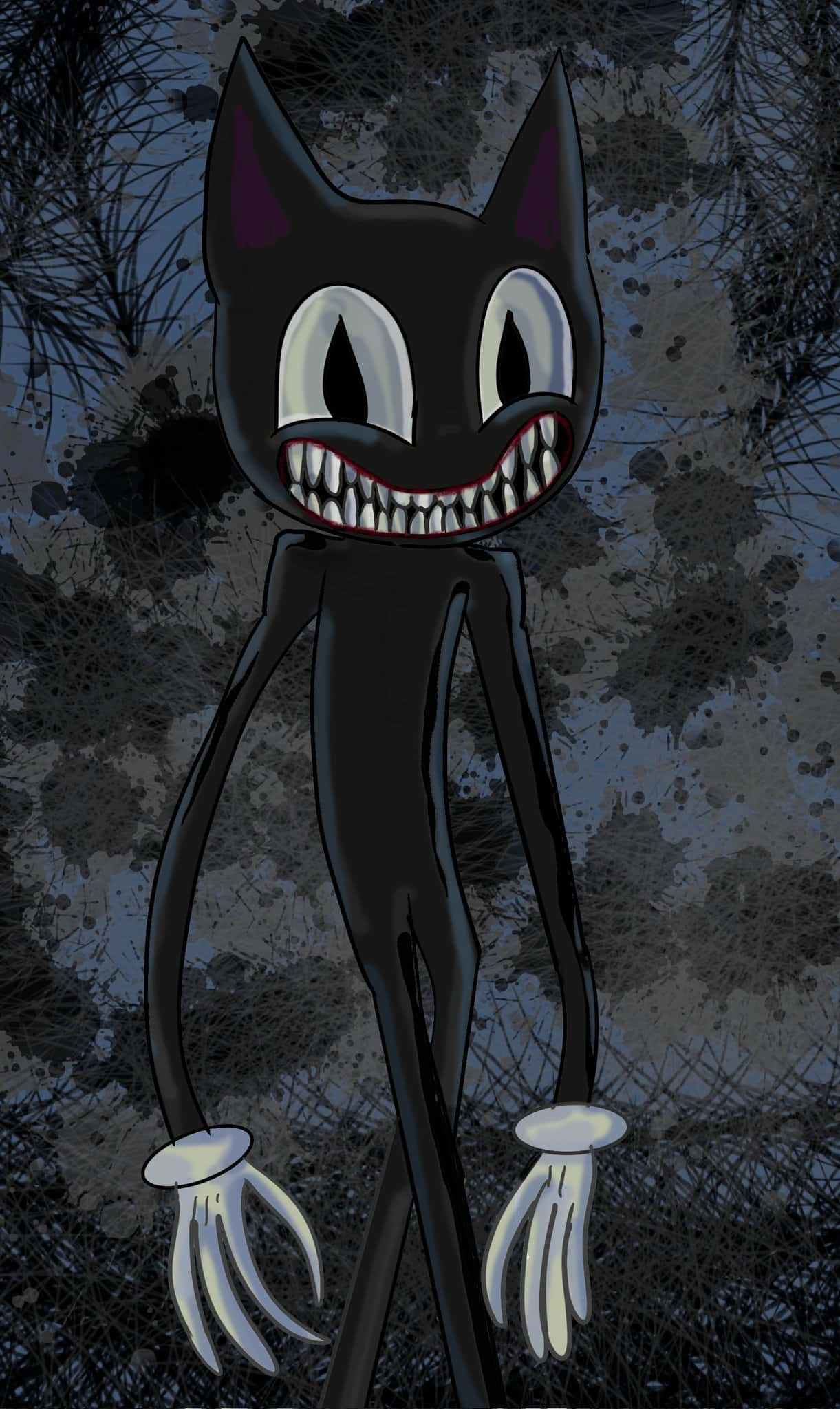Pusang Cartoon na Nagwa-wave ng Palakaibigan! Wallpaper