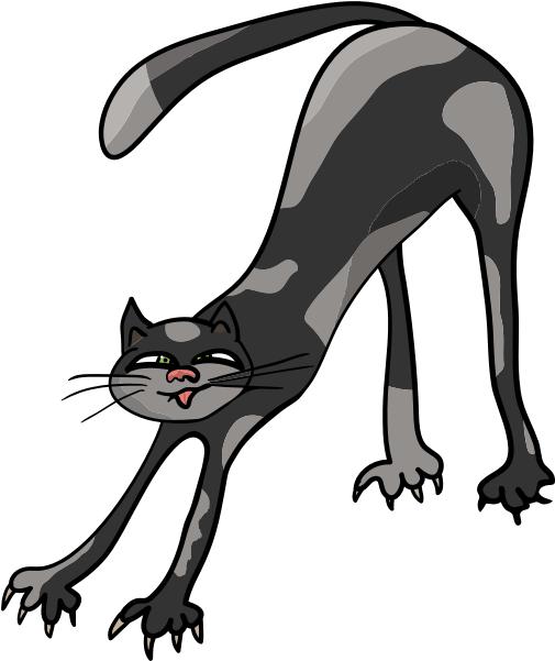 Pusang Cartoon na Nag-uunat_ Ilustrasyon.PNG Wallpaper