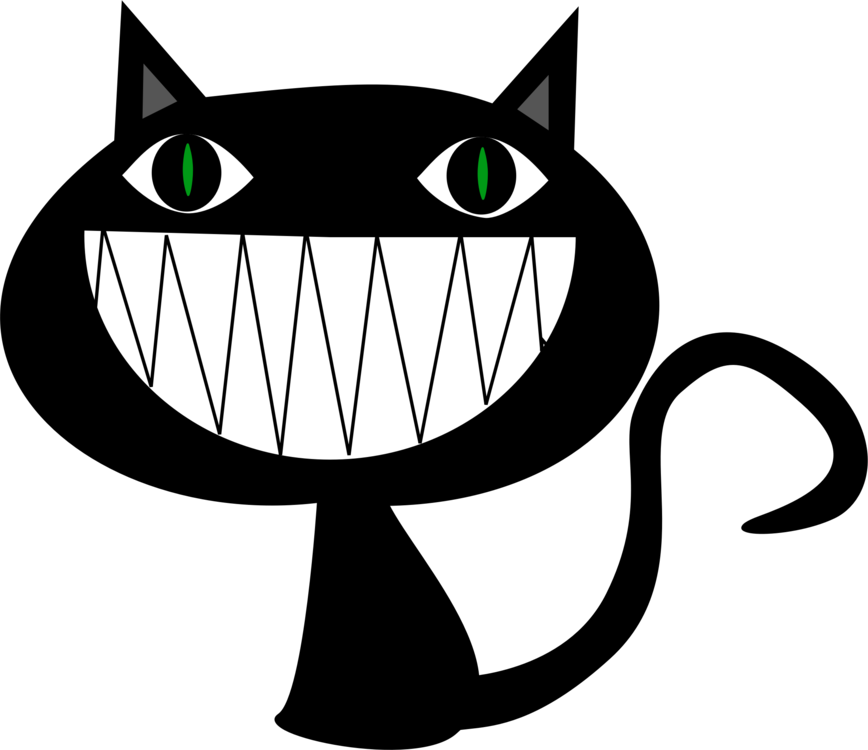 Pusang Itim na Estilo Cheshire na Kartun Wallpaper