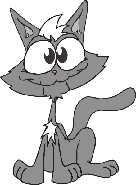 Pusang Kartun na Nakaupo na Nakakatawang Ekspresyon Wallpaper