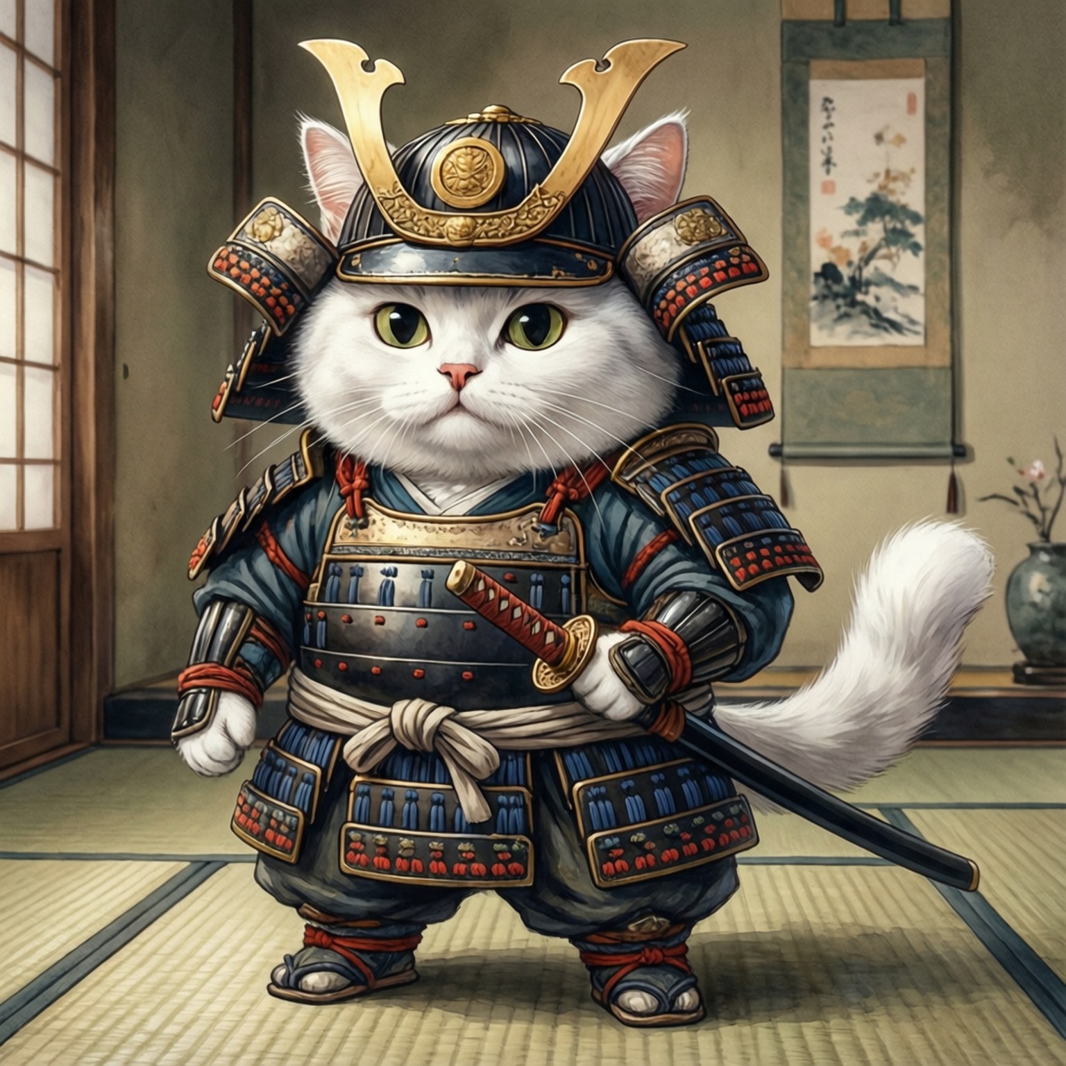 Pusang Samurai Wallpaper