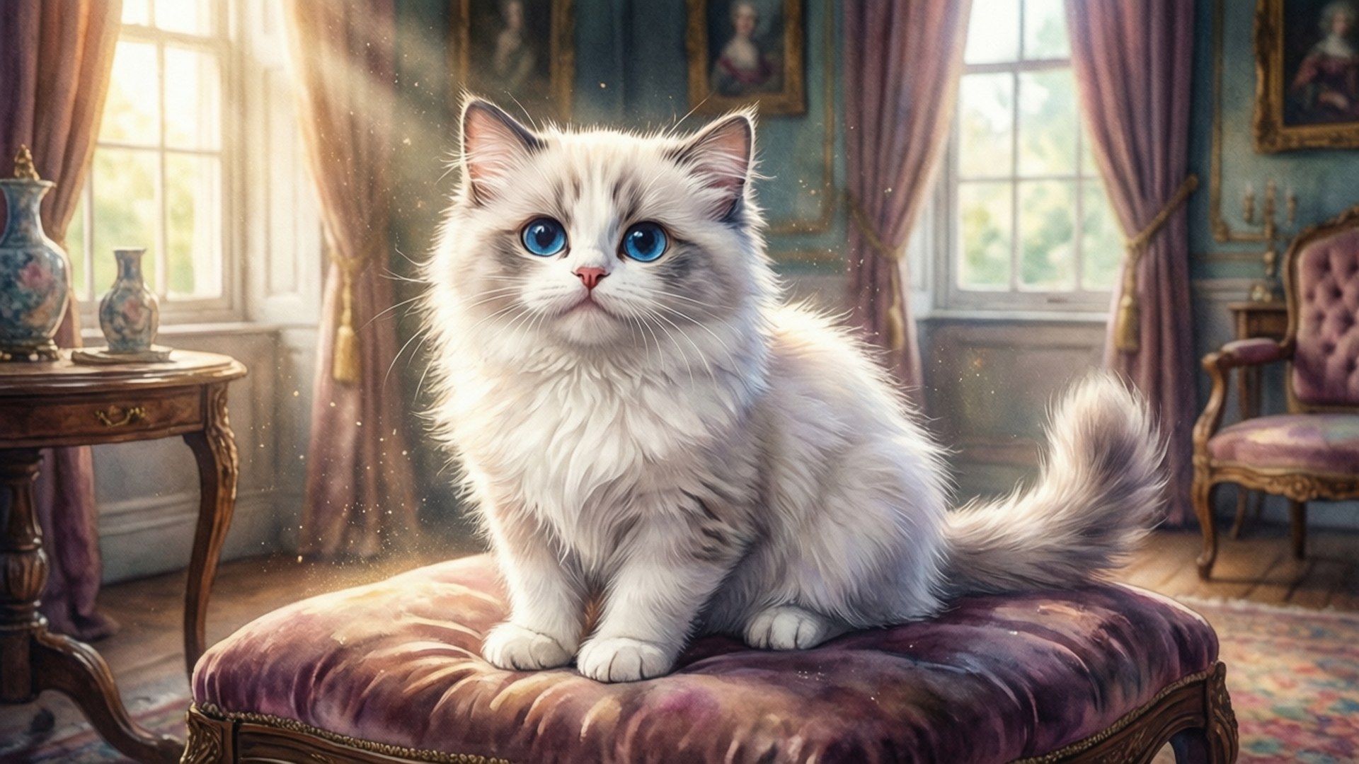Pusang Velvet na Liwanag ng Araw Wallpaper