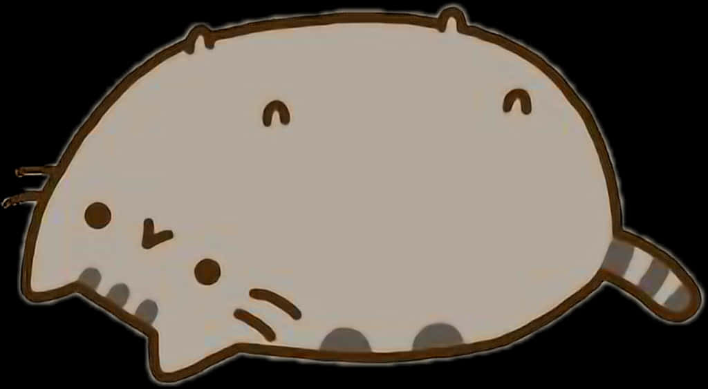 Pusheen na Pusa na Nakahiga Wallpaper