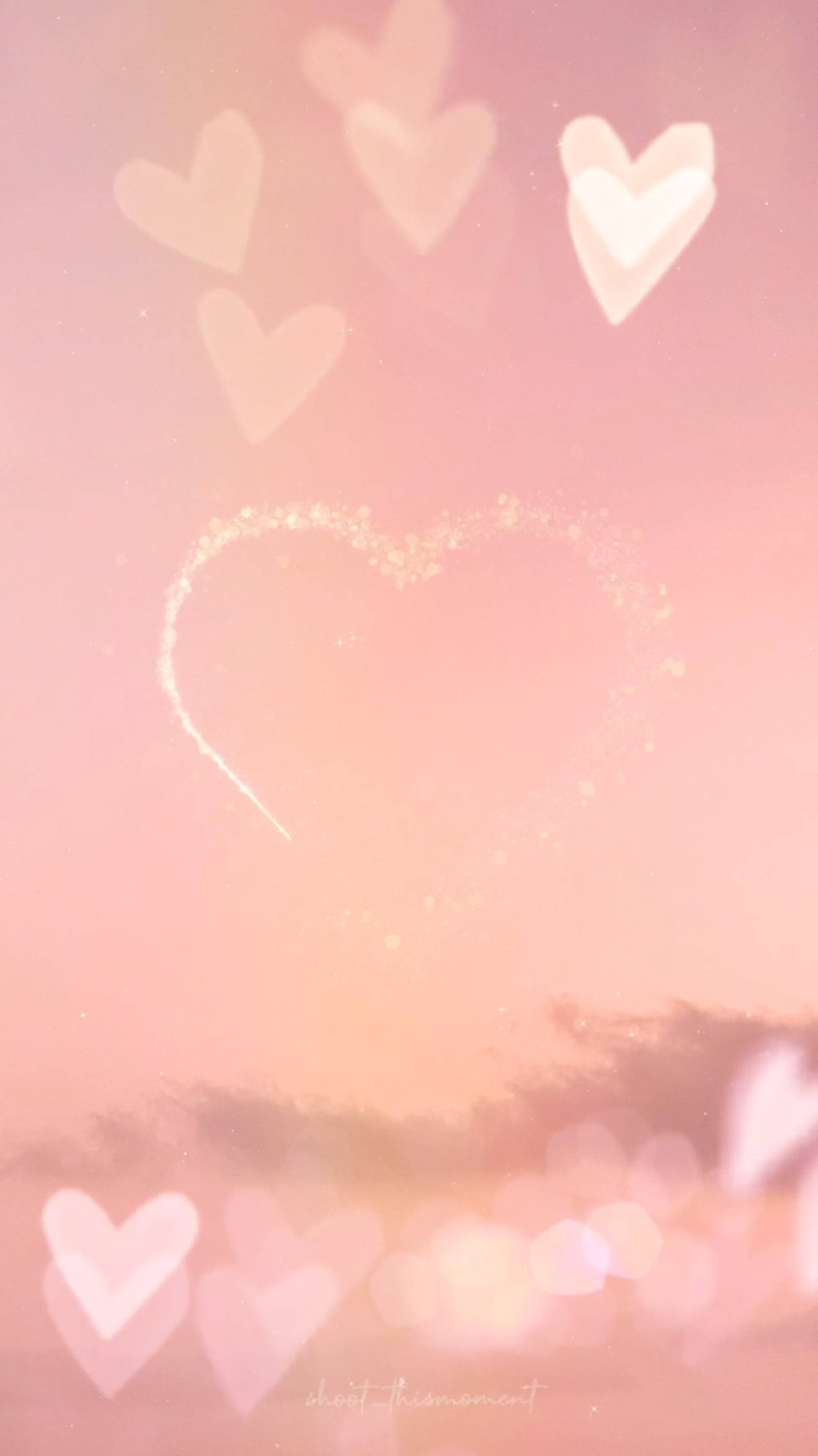 Puso na May Pink Bokeh Aesthetic Wallpaper