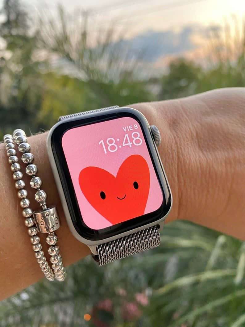 Puso ng Apple Watch na Cute Wallpaper