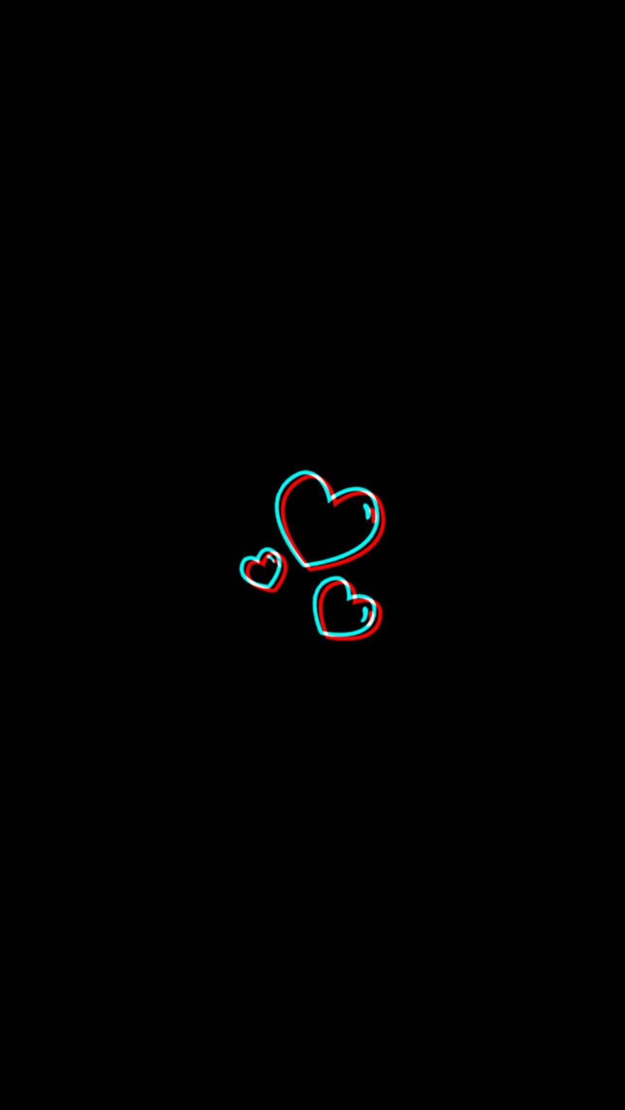 Pusong Itim na Minimalist Wallpaper
