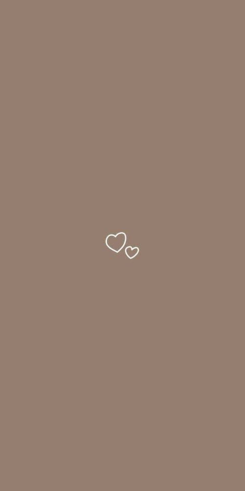 Pusong Minimalist na Kulay Kayumanggi Wallpaper