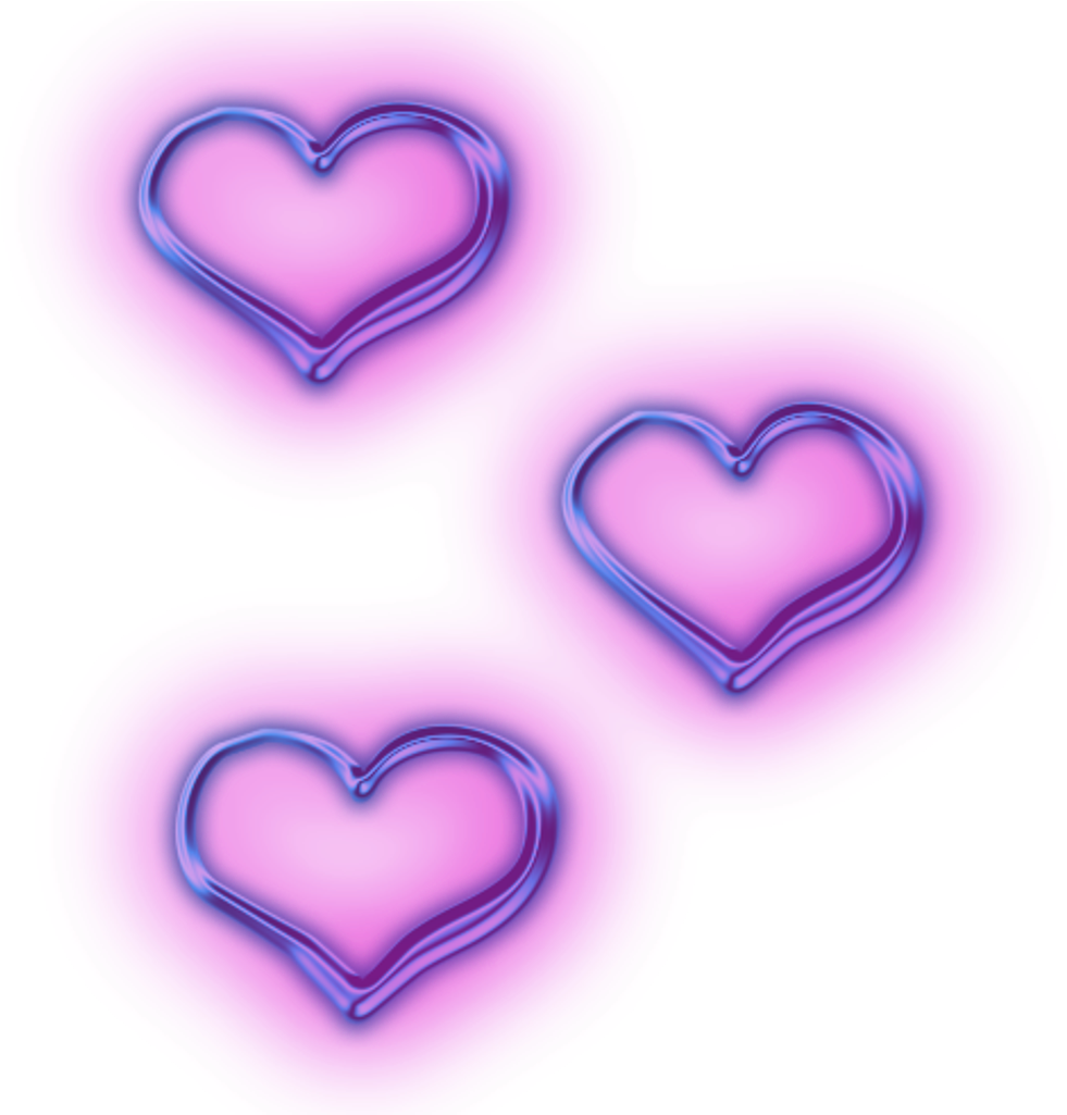 Pusong Neon na Lila na Triptych Wallpaper