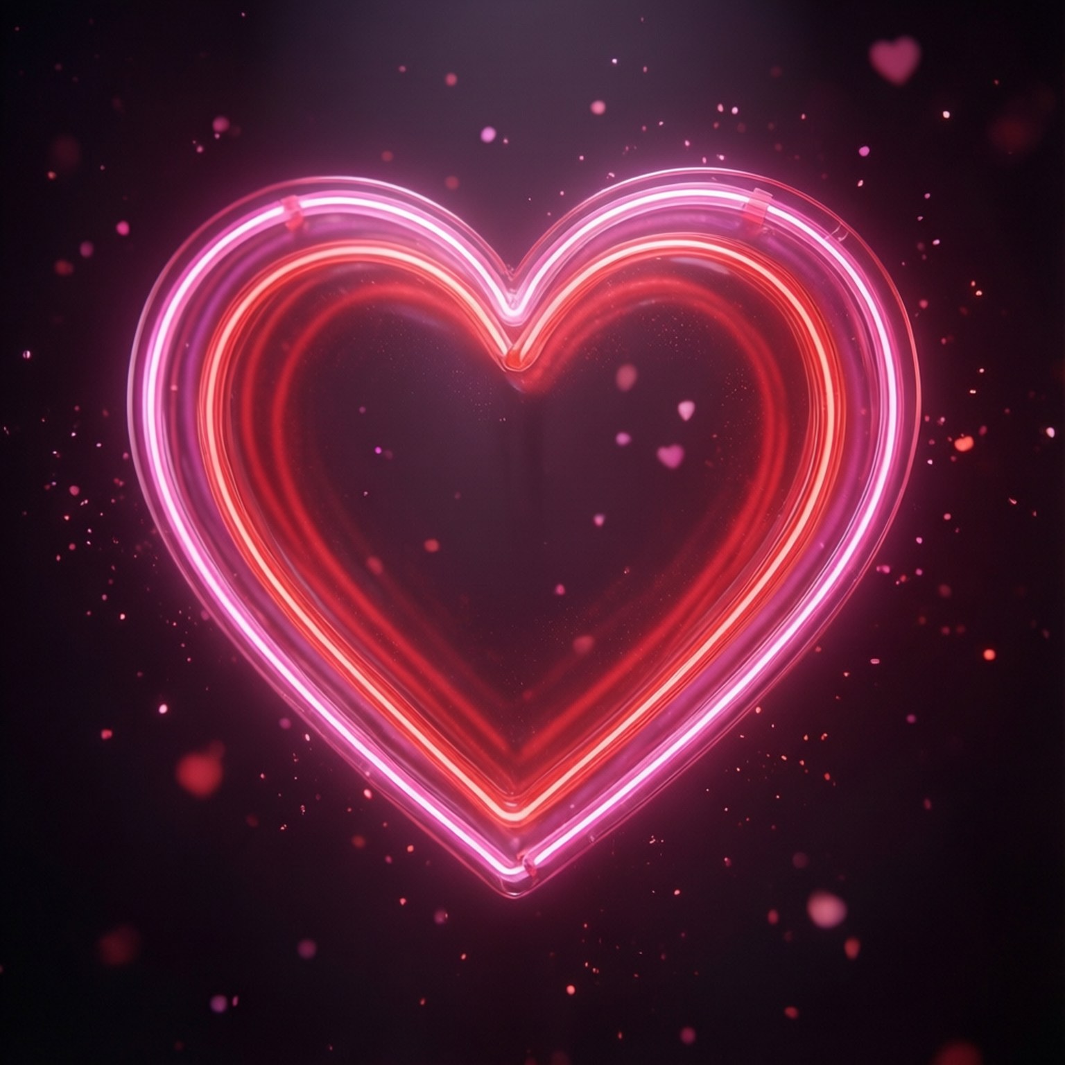 Pusong Neon ng Pag-ibig Wallpaper