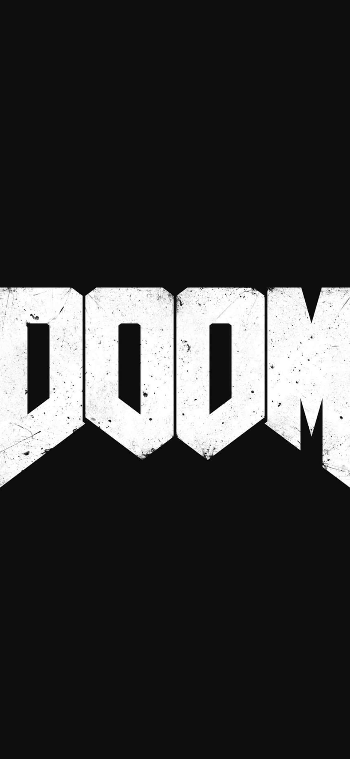 White Black Doom iPhone Xs Background Wallpaper