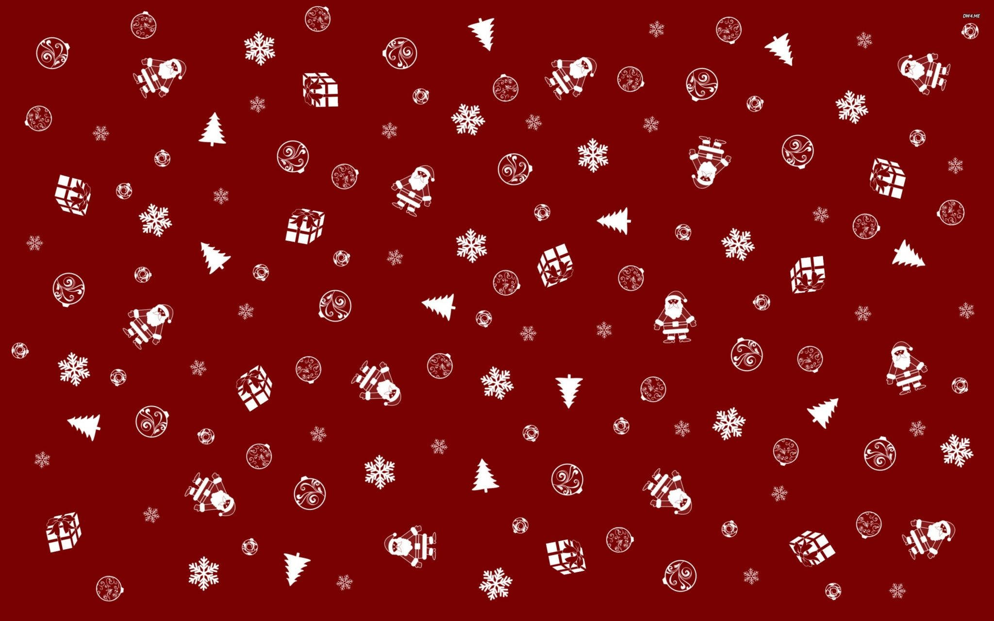 Puting Pasko na Collage na Pula at Puti Wallpaper