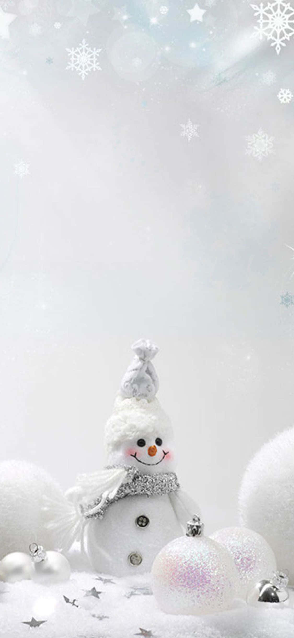 Puting Pasko Snow Man Cute Wallpaper