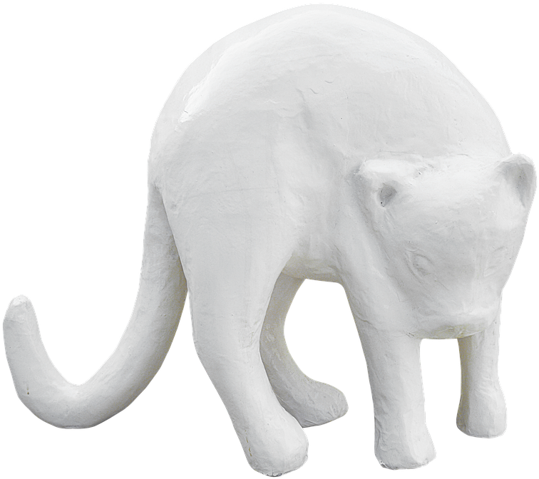 Puting Plaster na Eskultura ng Pusa Wallpaper