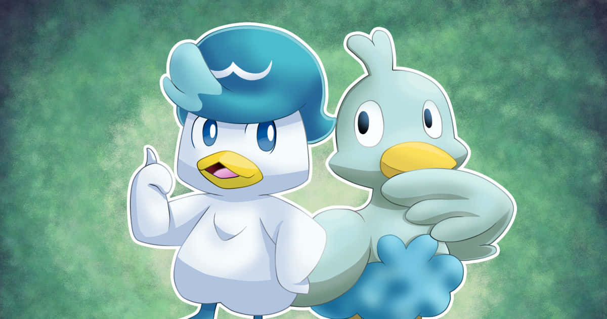 Quaxly at Ducklett sa Luntiang Background Wallpaper