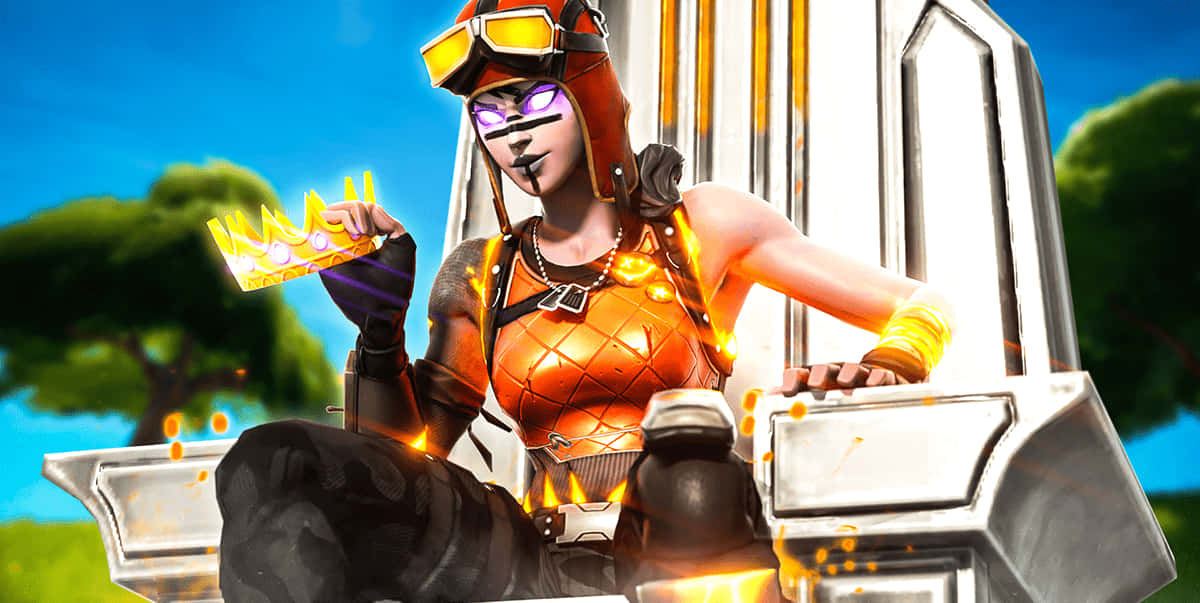 Queen Blaze Fortnite Nakaupo sa Trono Wallpaper