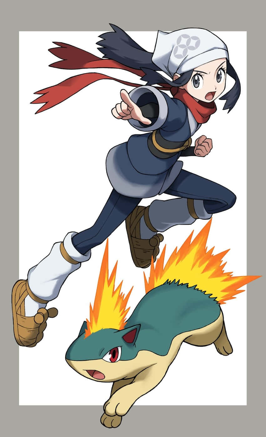 Quilava Kasama si Akari Wallpaper