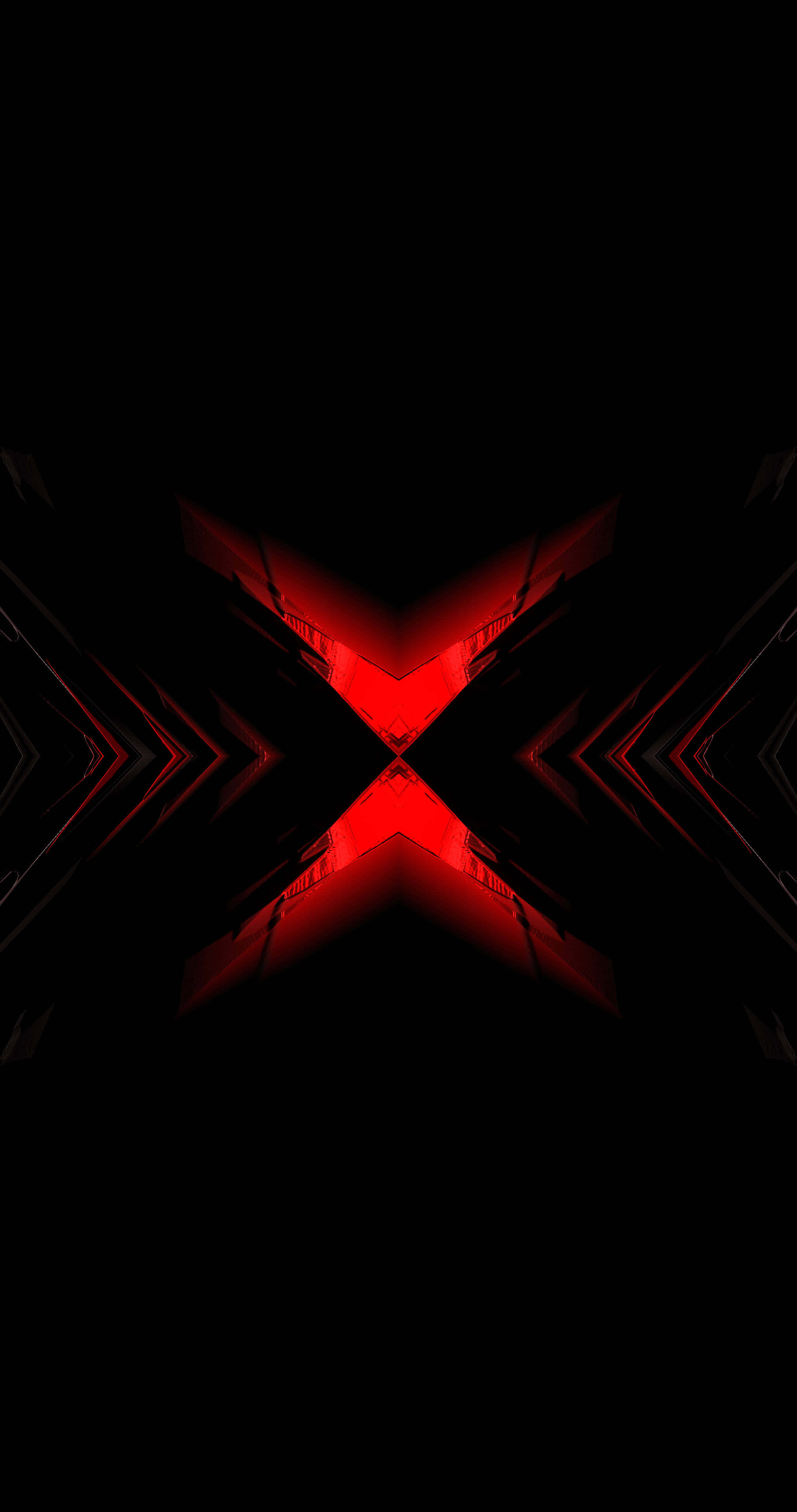 Radiance at Reflection - Black Red Neon Wallpaper