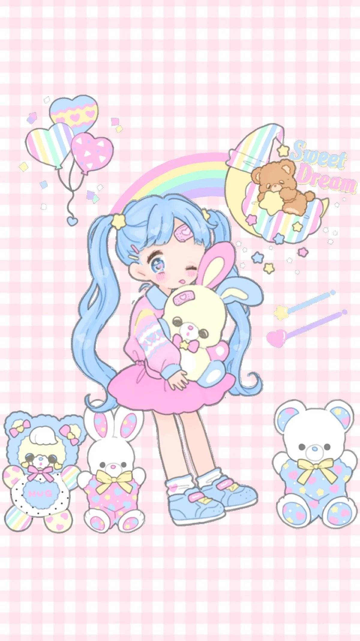 Rainbow Anime Girl Wallpaper
