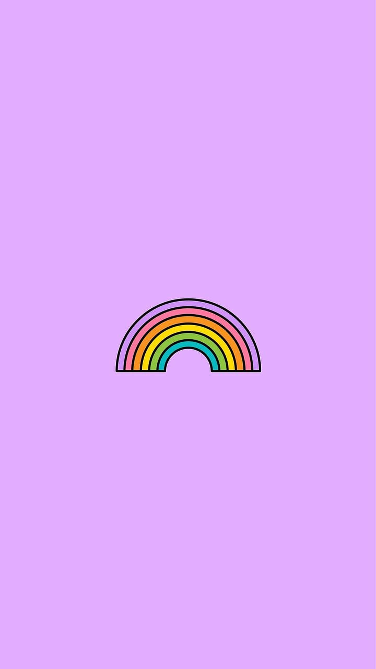 Rainbow Pastel sa Lila na Background Wallpaper