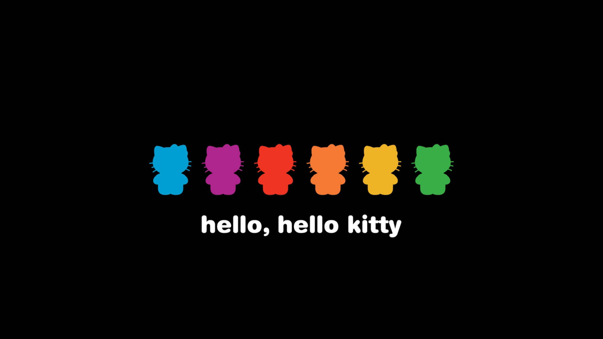 Rainbow Sa Itim na Hello Kitty Wallpaper