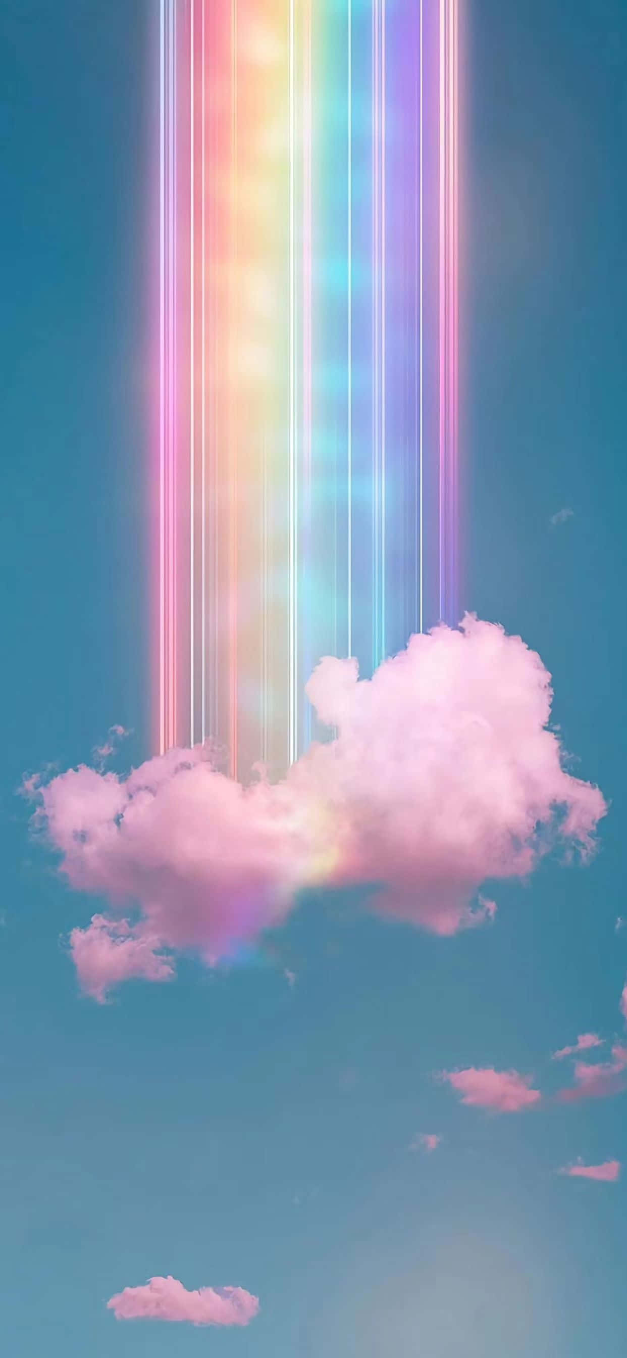 mga bahaghari sa langit na may mga ulap Wallpaper