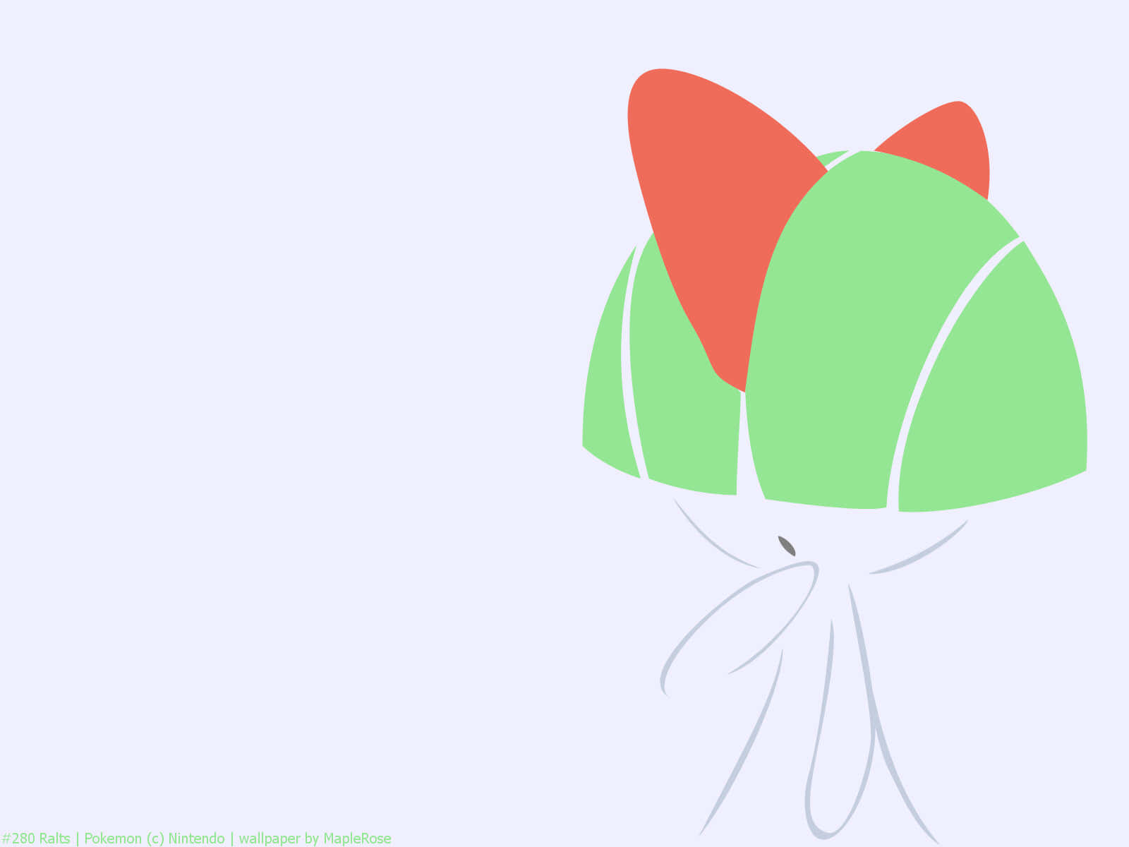 Ralts sa Asul-puting Background Wallpaper