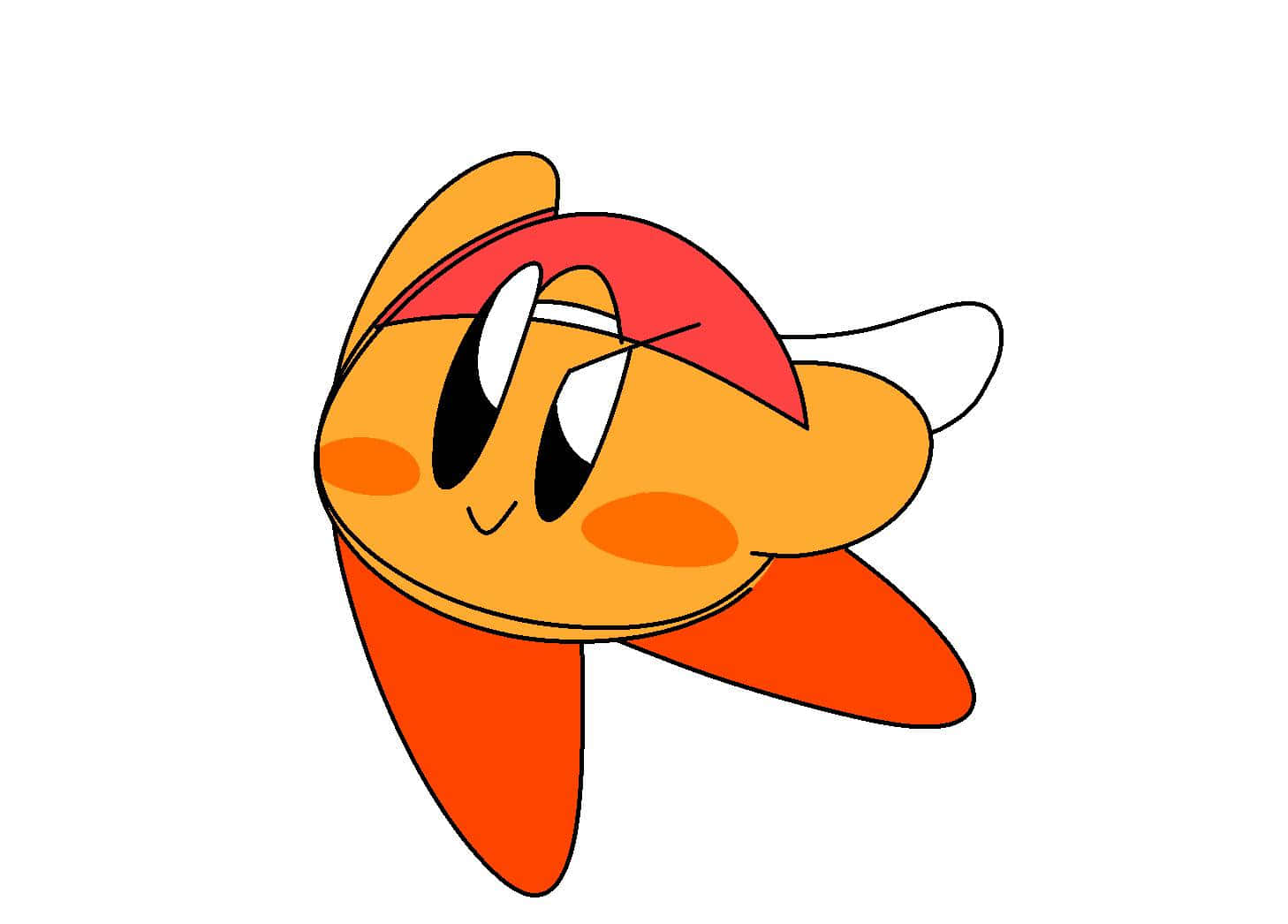 Random PFP ni Kirby na Kulay Kahel Wallpaper