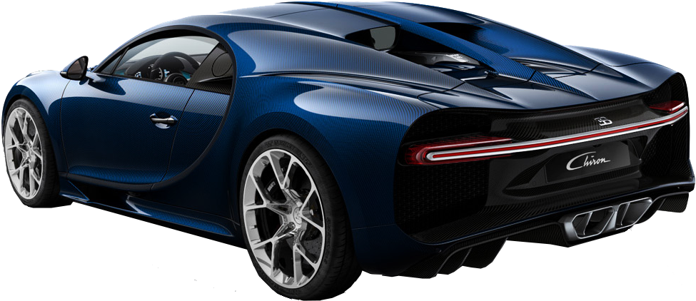 Rear View ng Blue Bugatti Chiron Wallpaper