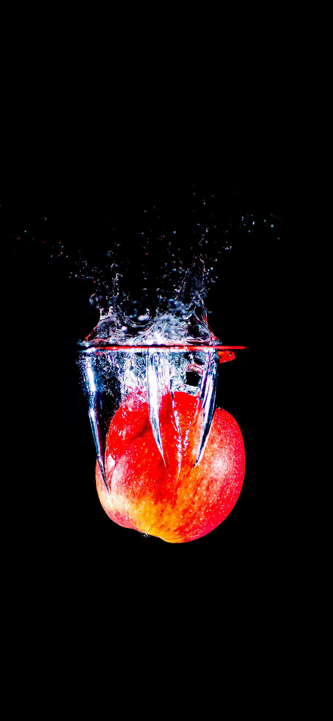 Red Apple Water Splash Pixel 3XL AMOLED Background Wallpaper