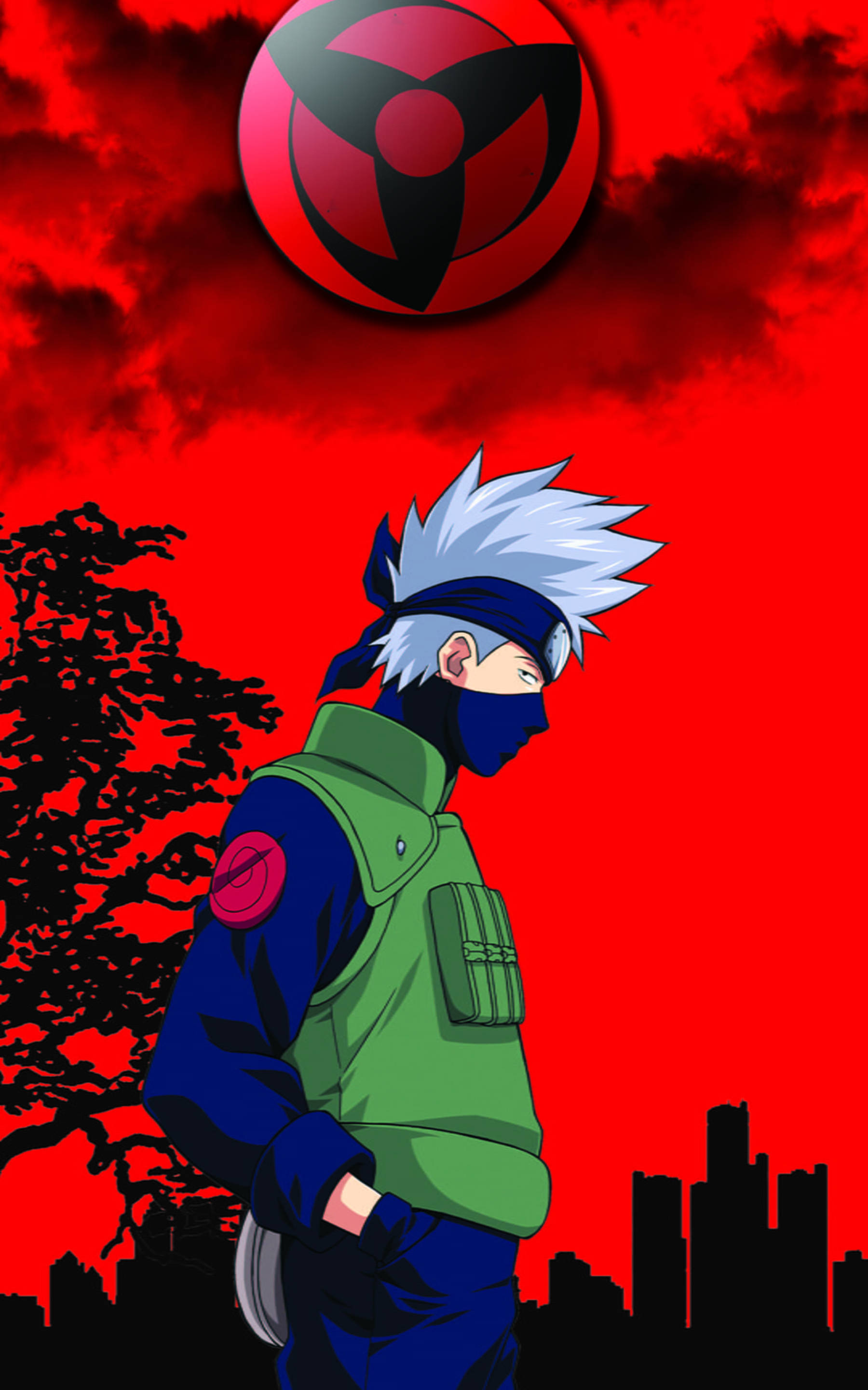 Red Art na Cool na Kakashi Wallpaper