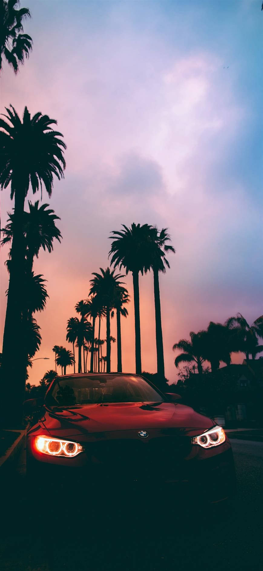 Red BMW Series 3 Car iPhone Wallpaper