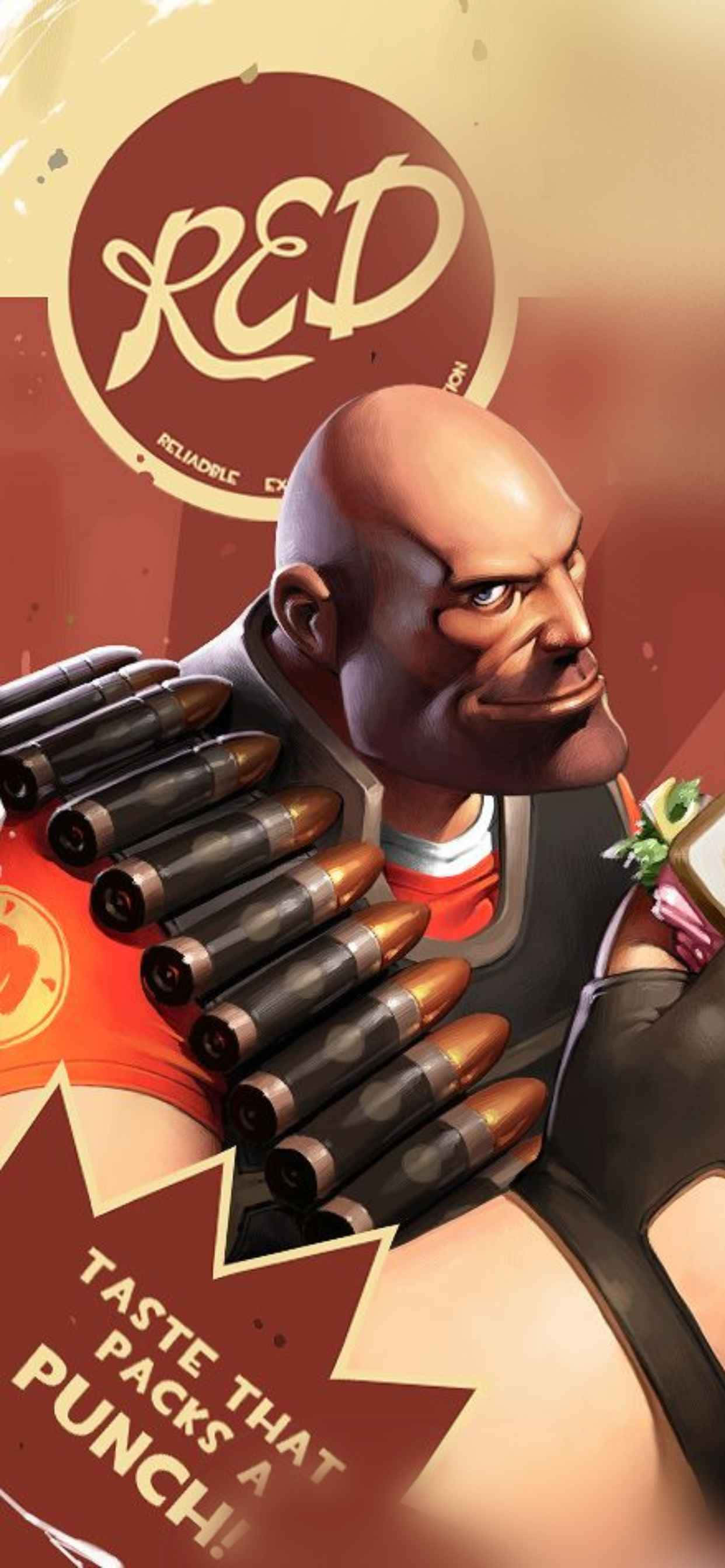Red Heavy Character iPhone Xs Max Team Fortress 2 Background Wallpaper