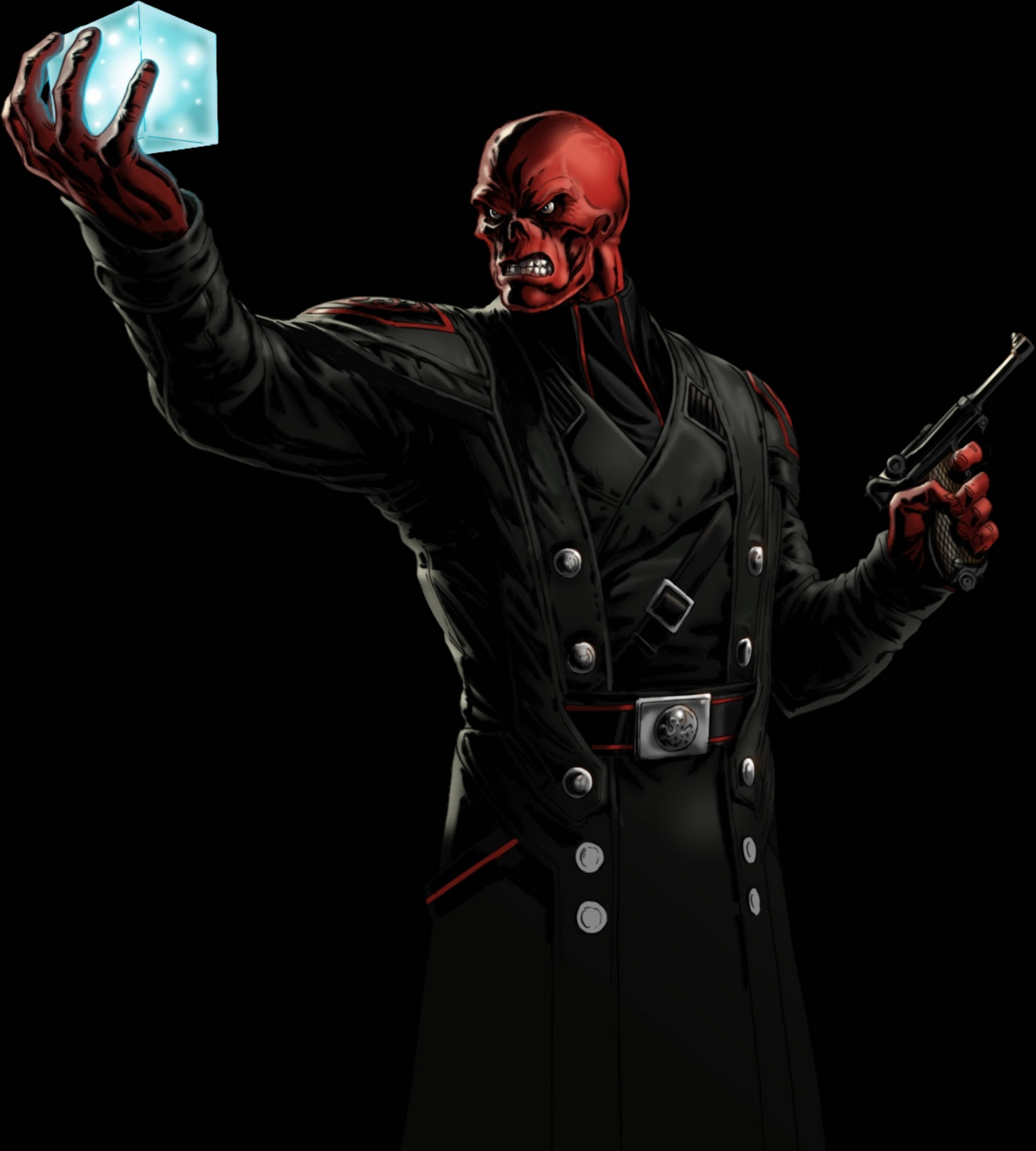 Red Skold na May Hawak ng Cube Wallpaper