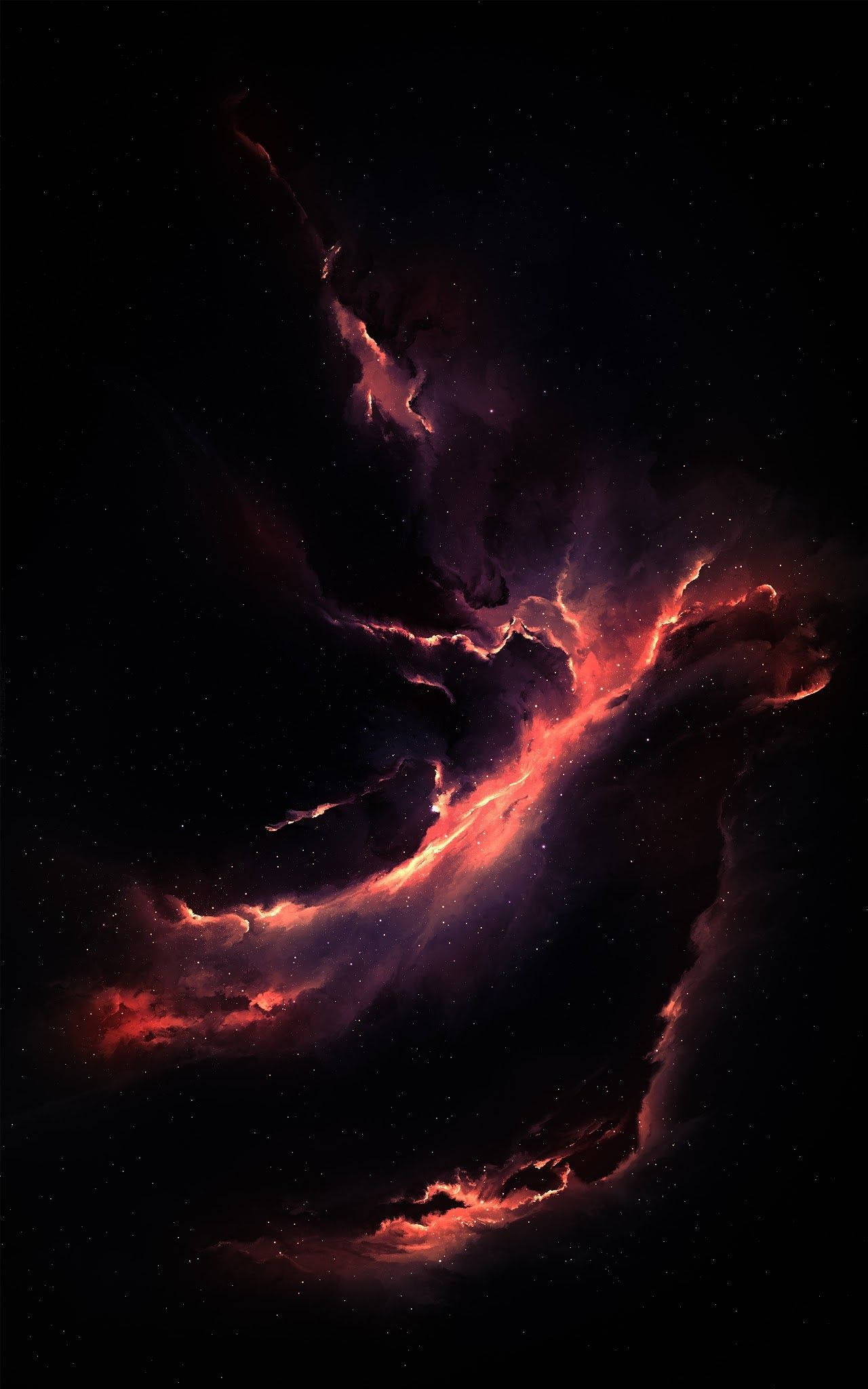 Red Thunder Cloud OLED iPhone Wallpaper