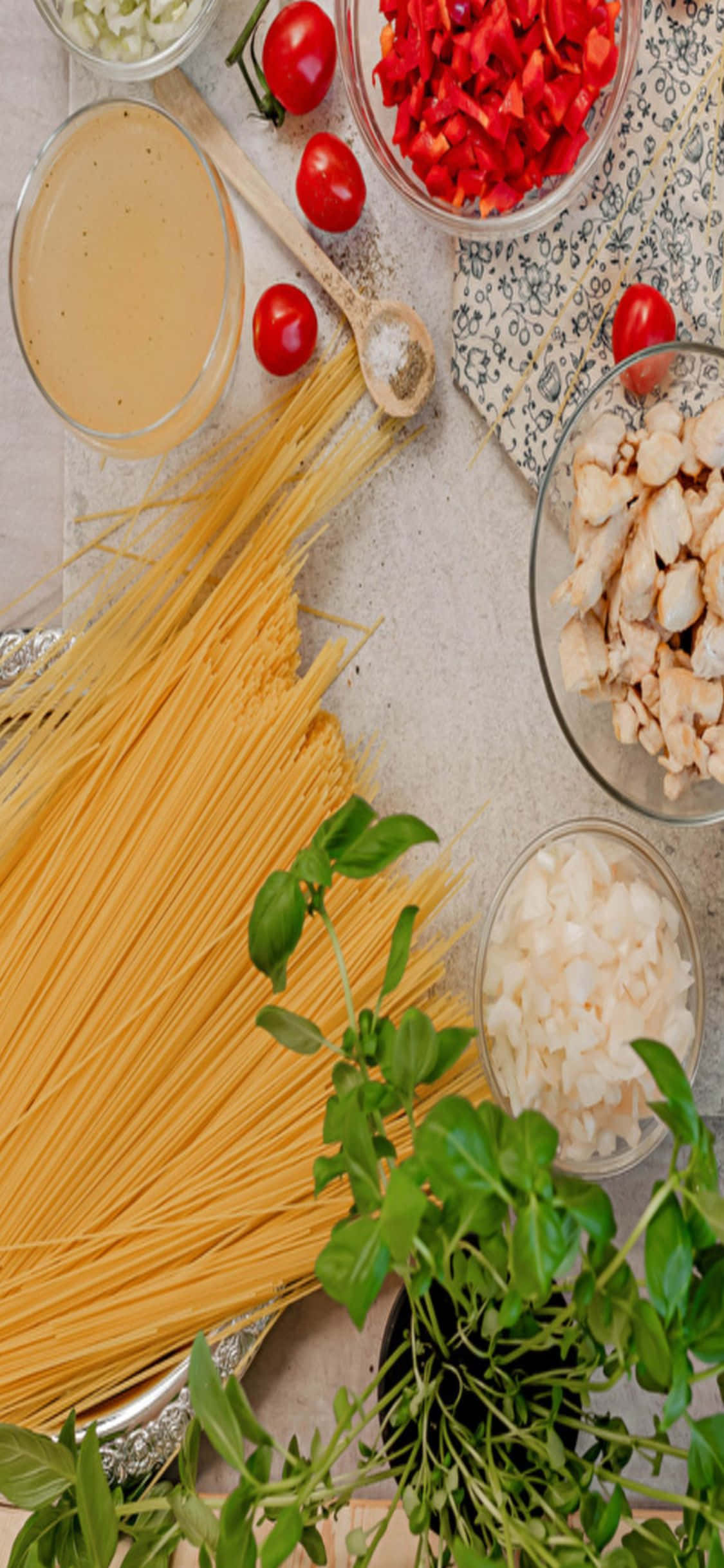 Refreshing at Masarap na iPhone X Pasta Wallpaper