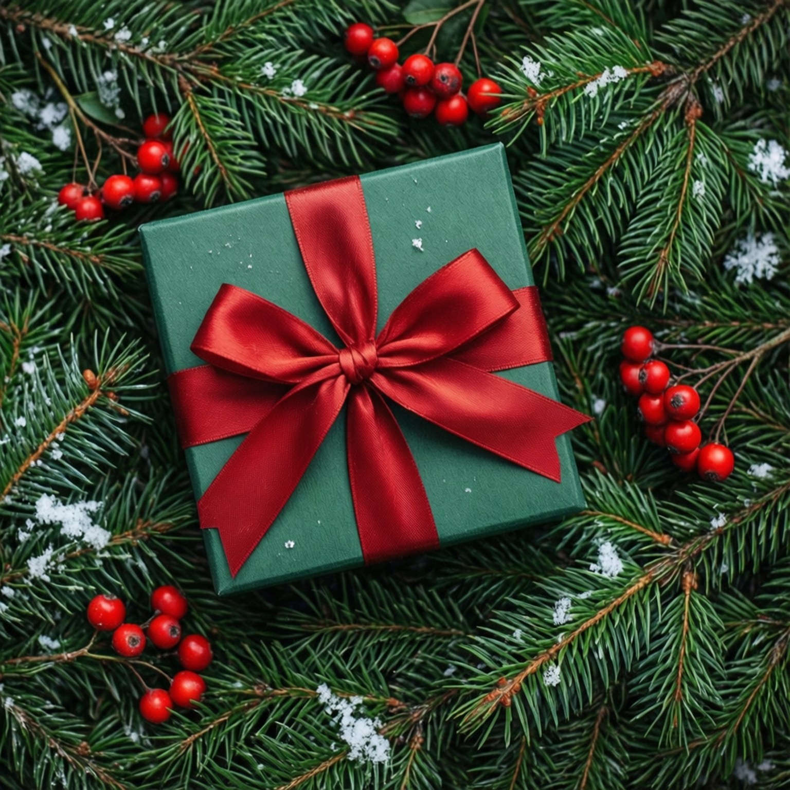 Regalo ng Pine at Berries Wallpaper