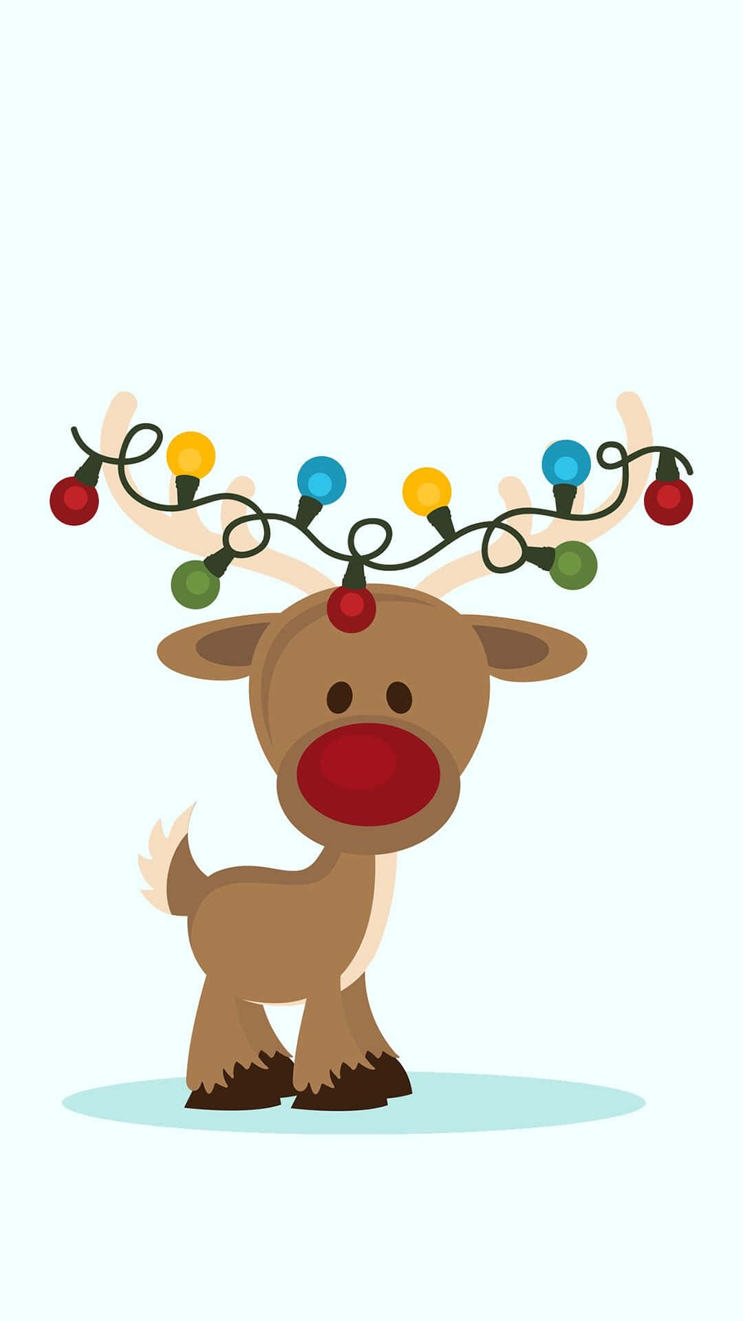 Reindeer na May Ilaw Pang Pasko Para sa Telepono Wallpaper