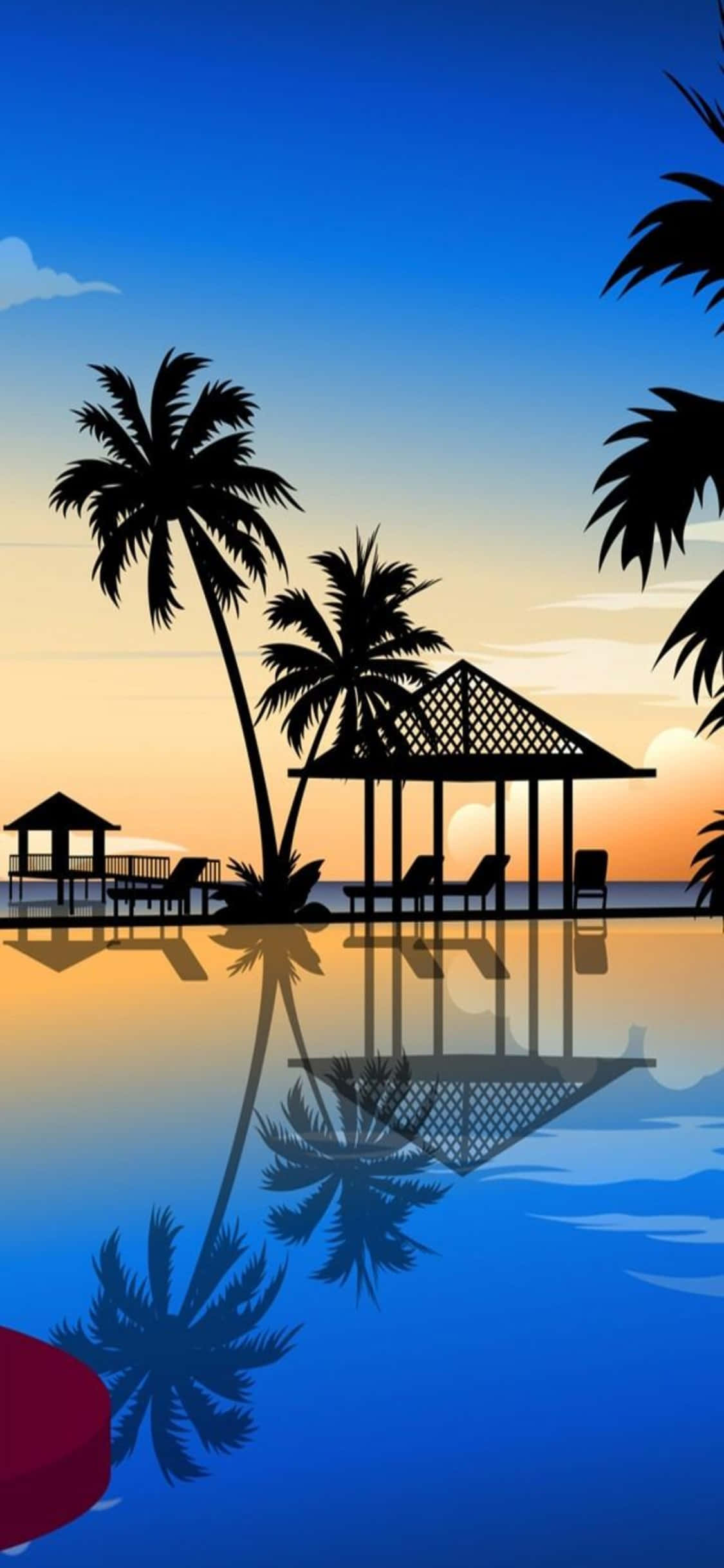 "Relaxing na Bakasyon sa Dalampasigan gamit ang iPhone X" Wallpaper