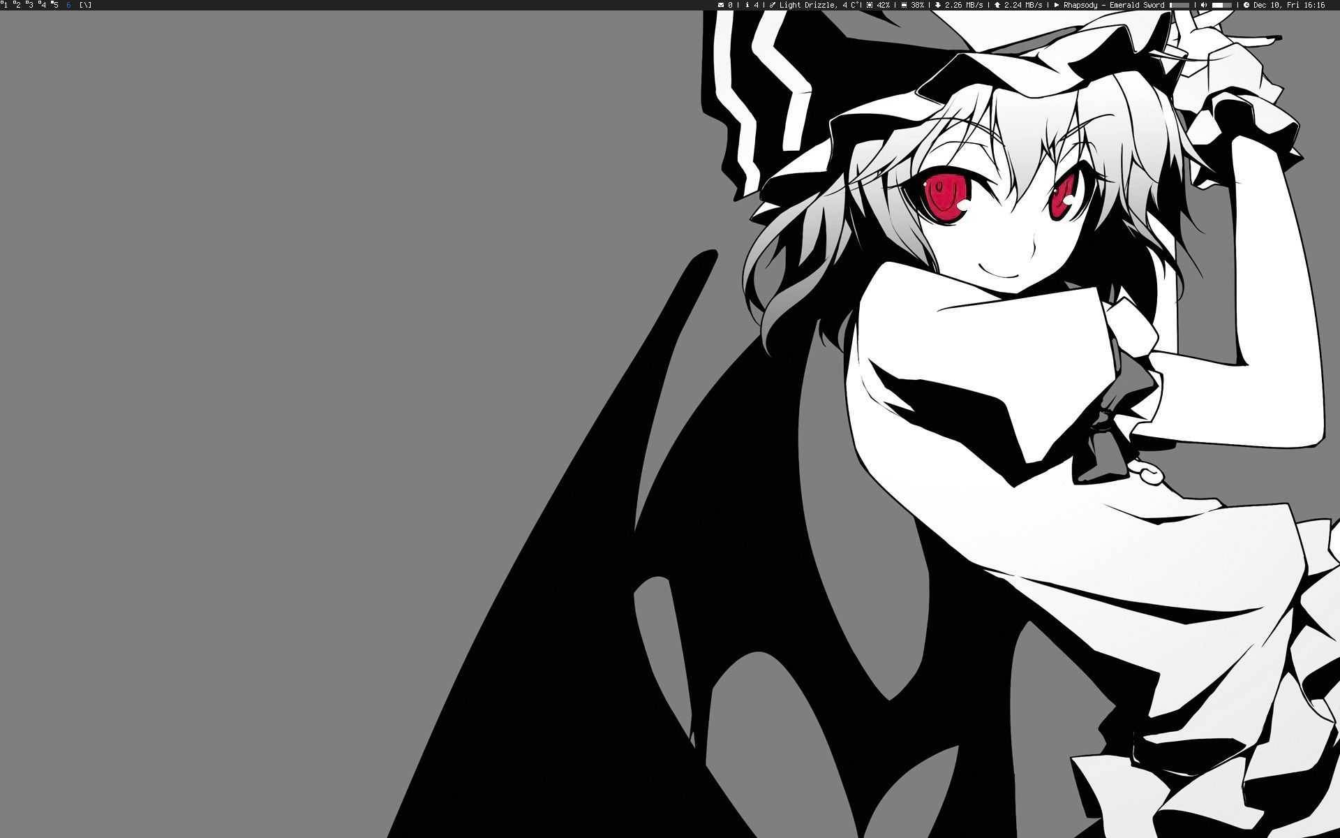 Remilia Scarlet Itim at Puti Anime Wallpaper
