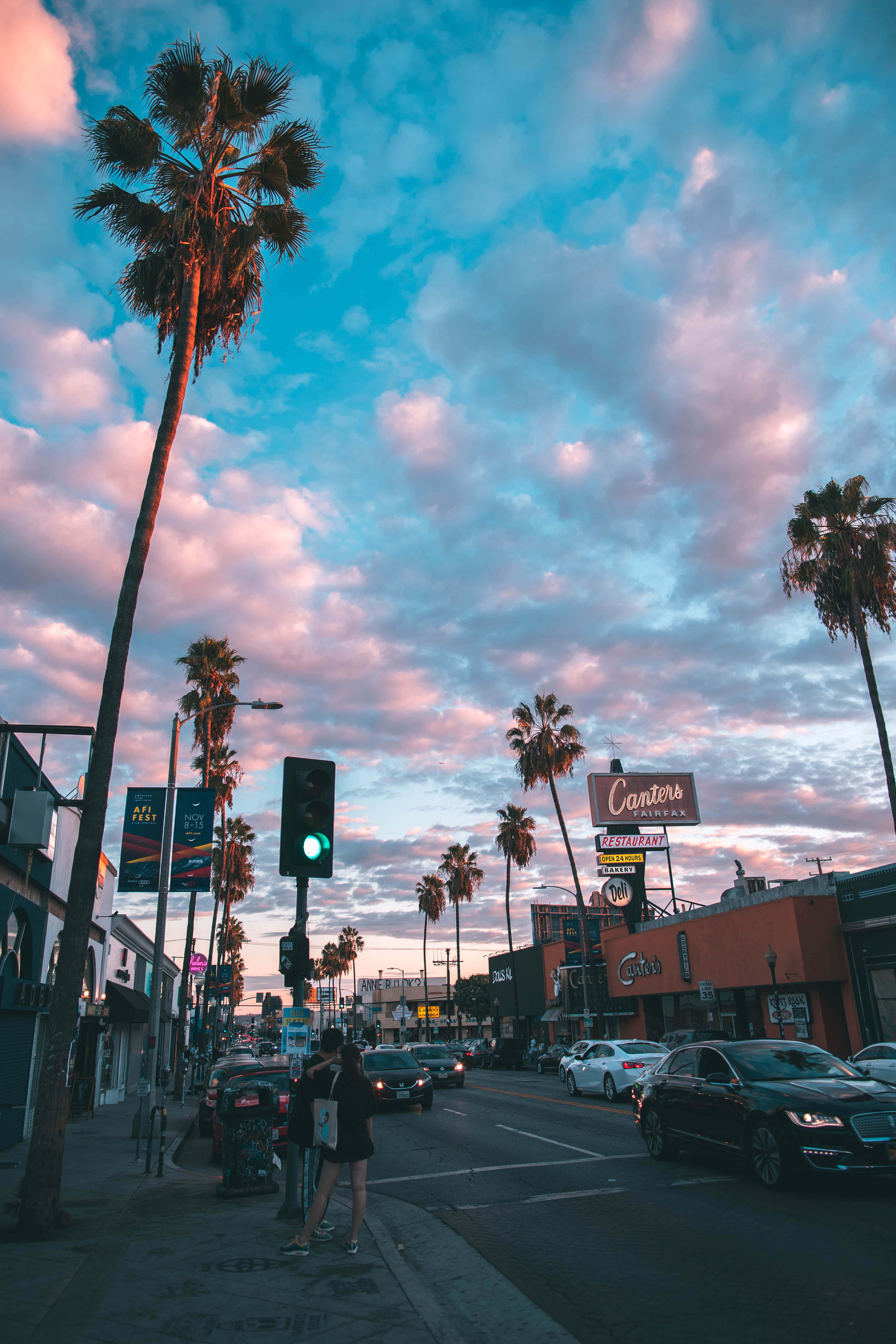 Retro Scenery Ng Downtown Hollywood Background Wallpaper