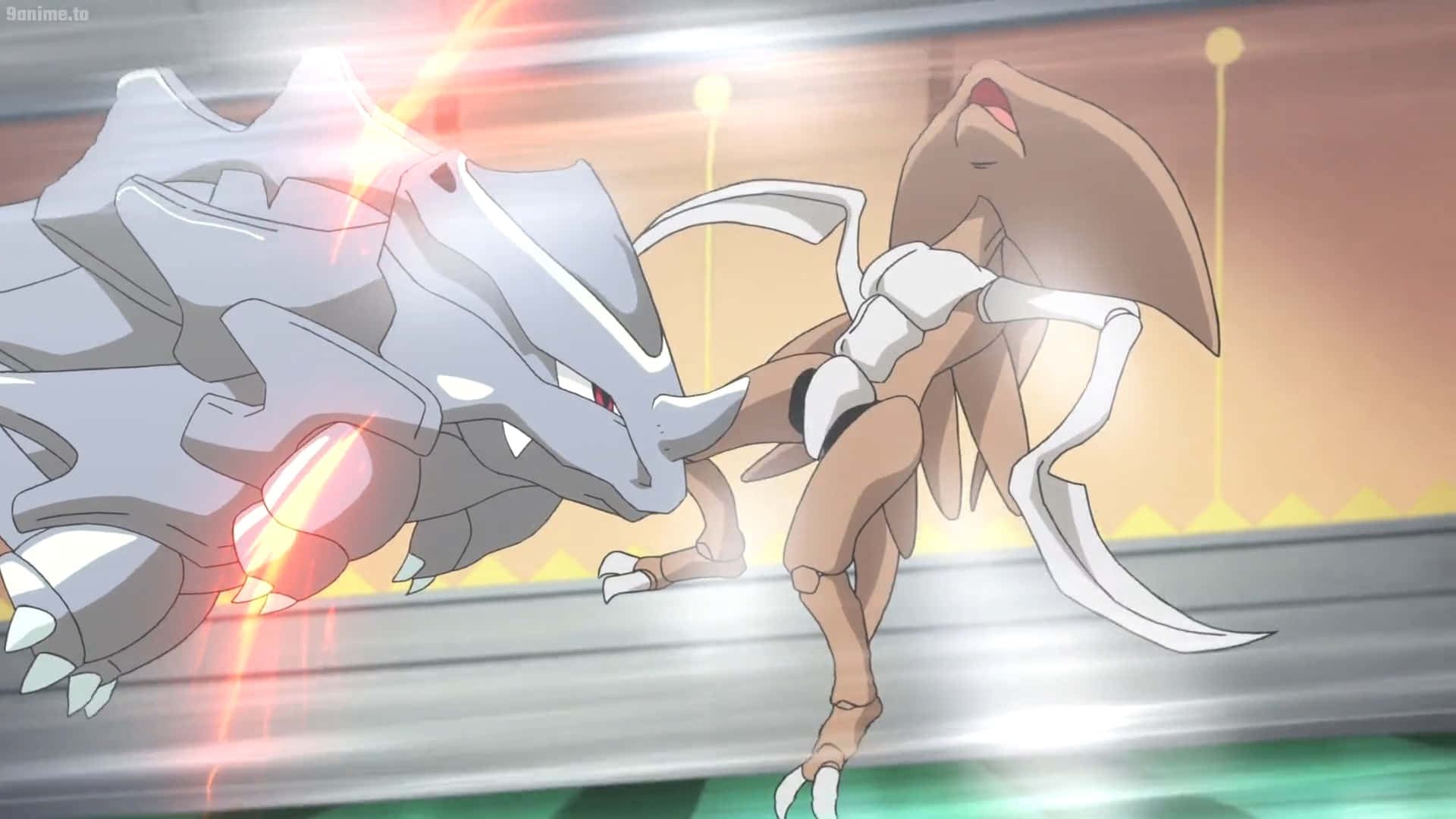Rhyhorn Laban kay Kabutops Wallpaper