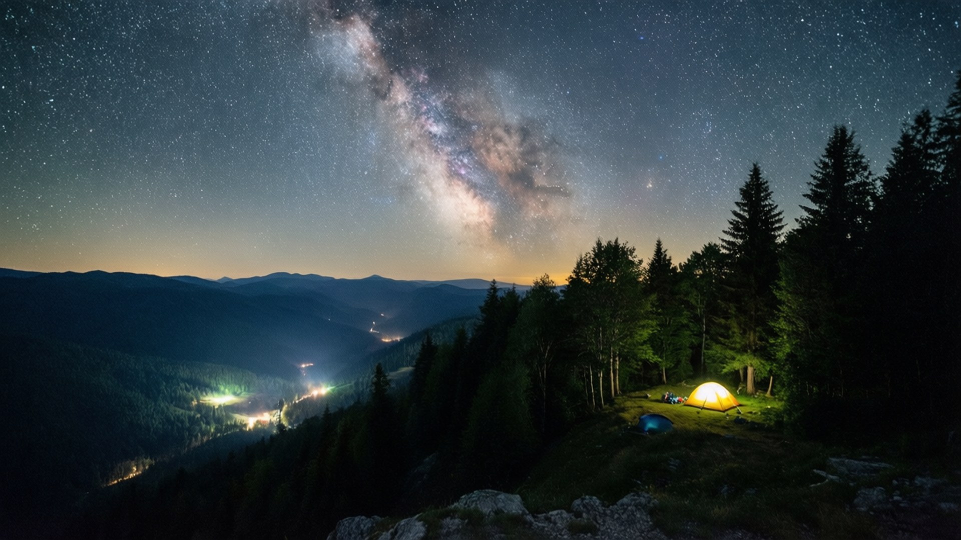 Ridge Campsite Stars Wallpaper