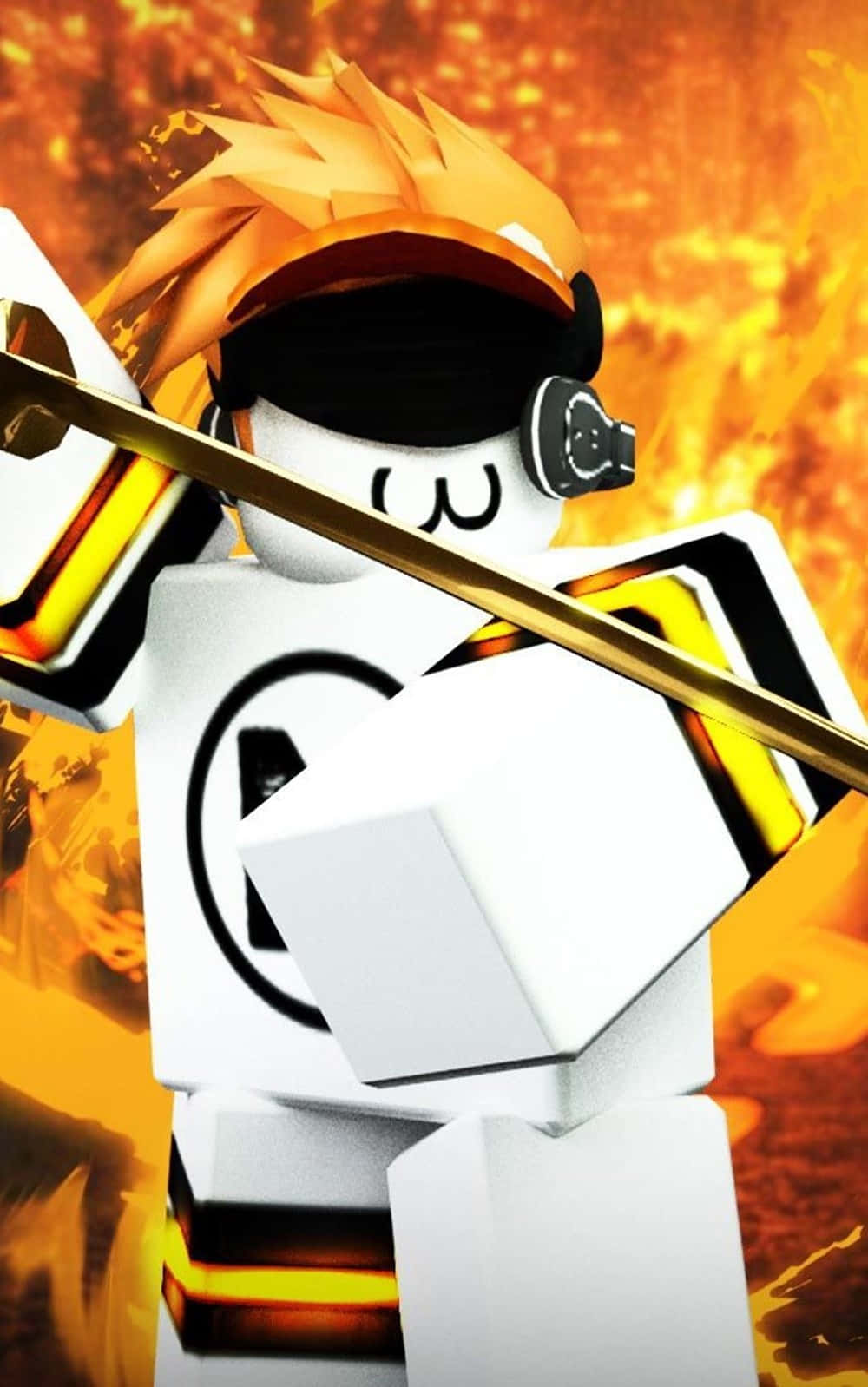 Roblox iPhone Karakter na Ninja na may Apoy Wallpaper