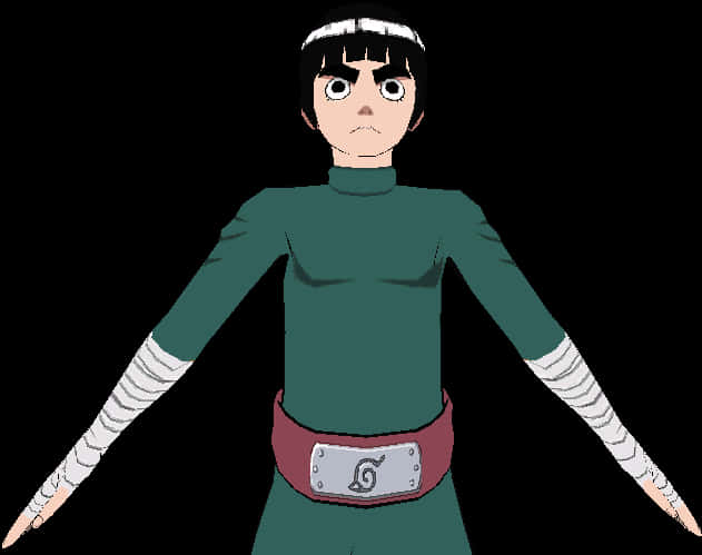 Rock Lee Nakatayo nang May Kumpiyansa Wallpaper