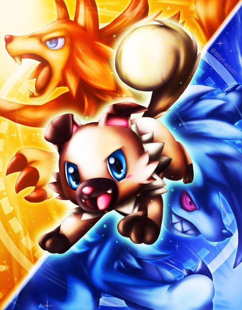 Rockruff Kasama ang mga Ebolusyon Nito Wallpaper